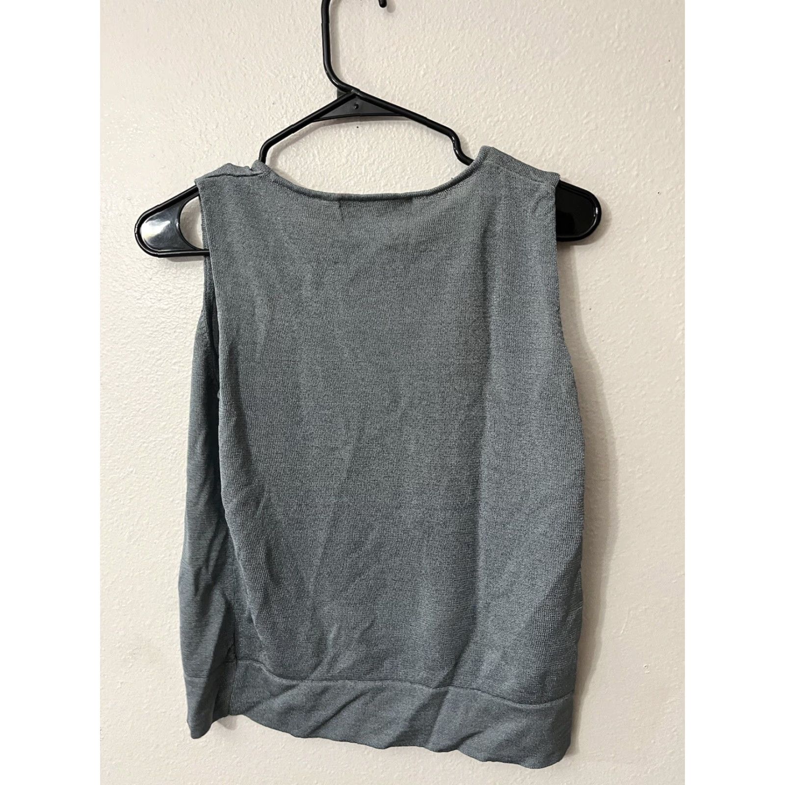 Vintage Jones Studio Blouse Shirt Women Sleeveless Round Neck Blue Solid L Pleated Rustic Rayon Blend Adult Large Size L / US 10 / IT 46 - 2 Thumbnail