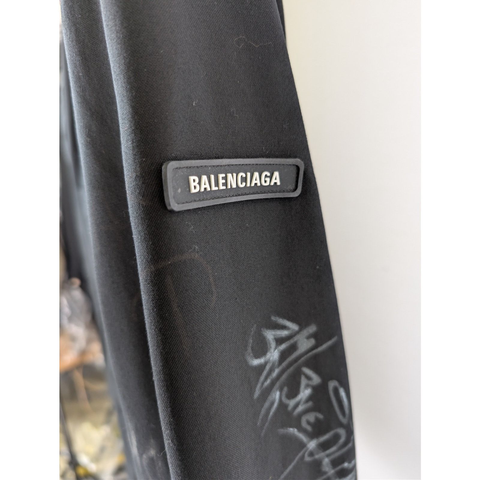 Balenciaga o1rshd1 Fluid Wool Barathea Skater Tailored Jacket in Black Size US L / EU 52-54 / 3 - 8 Thumbnail