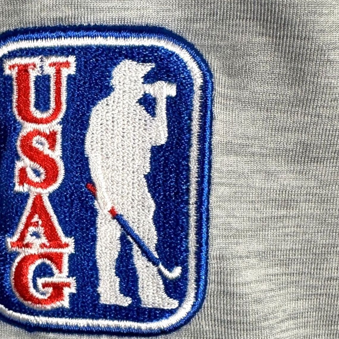 Vintage USAG Polo Shirt Mens L Gray Heather Performance Stretch Short Sleeve Golf Rugby EUC Size US L / EU 52-54 / 3 - 6 Thumbnail