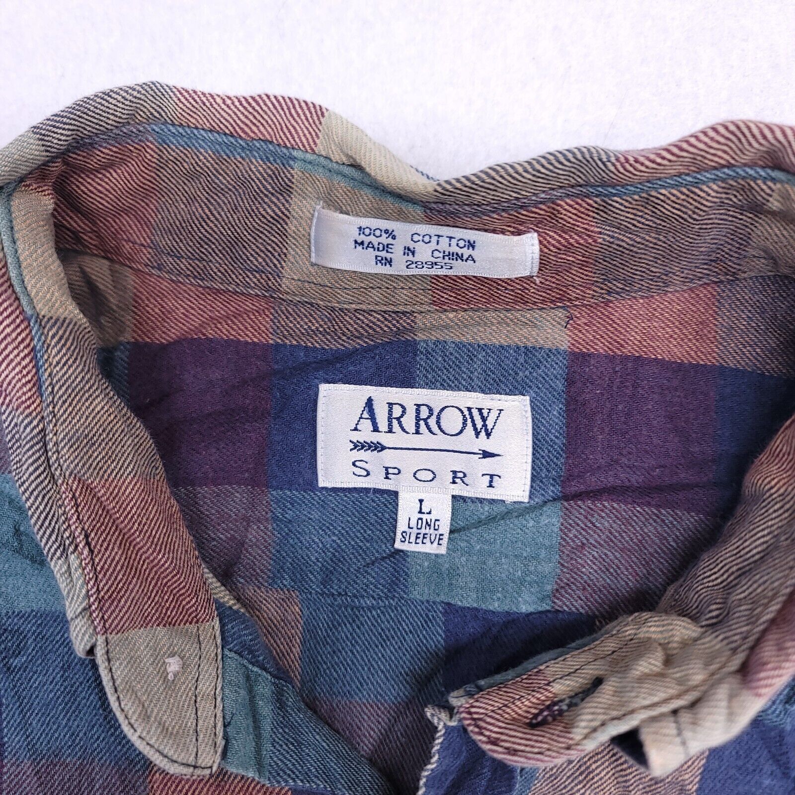 Arrow Arrow Gingham Flannel Casual Shirt Mens Size Large L Blue Size US L / EU 52-54 / 3 - 3 Thumbnail
