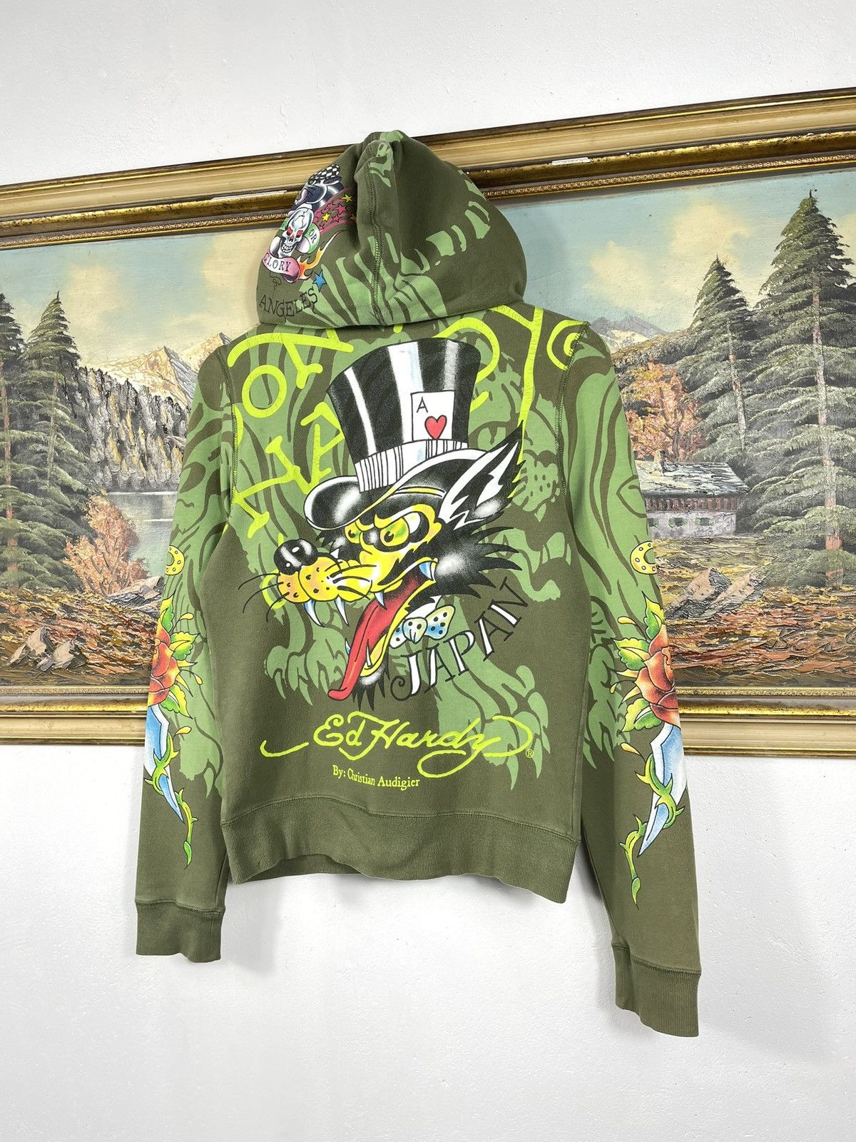 Christian Audigier Ed Hardy Retro 00s Hoodie With Crystals Affliction Grunge Size S / US 4 / IT 40 - 7 Thumbnail