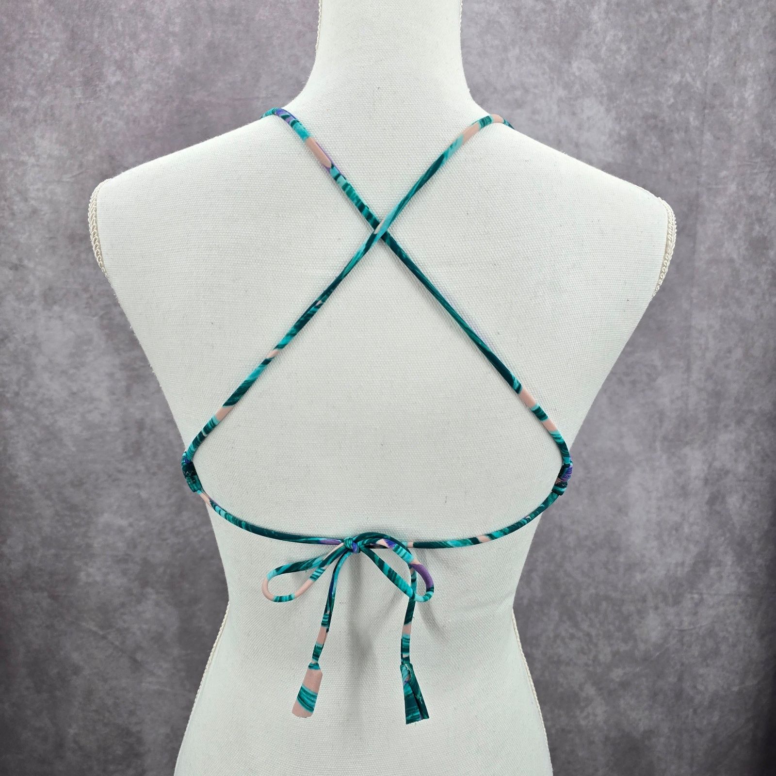 Other Shade & Shore Green Tropical String Tie Bikini Top Swim 34B Size ONE SIZE - 3 Thumbnail