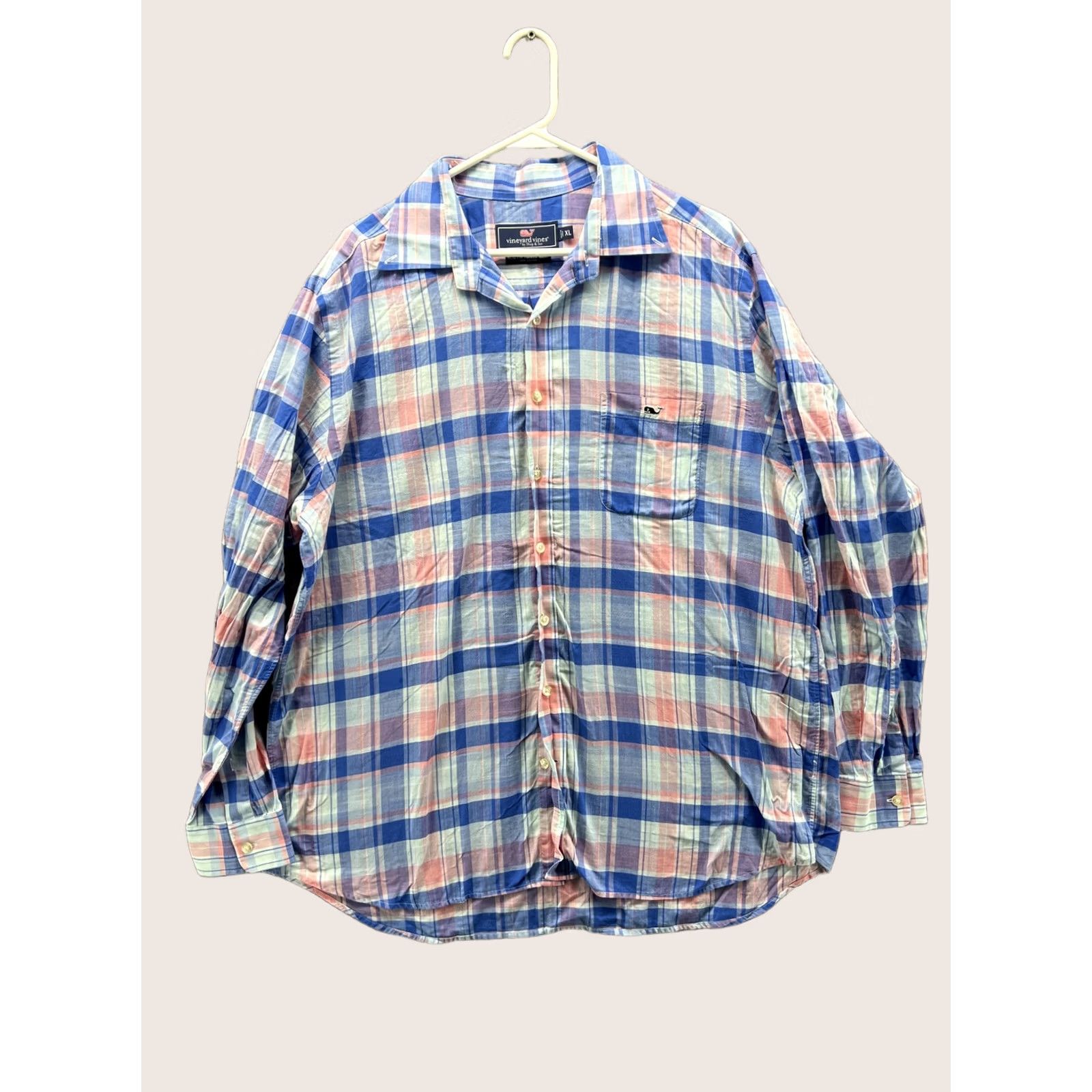 Vineyard Vines Vineyard Vines Shirt Mens XL Multicolor Plaid Long Sleeve Button Front Slim Fit Size US XL / EU 56 / 4 - 1 Thumbnail