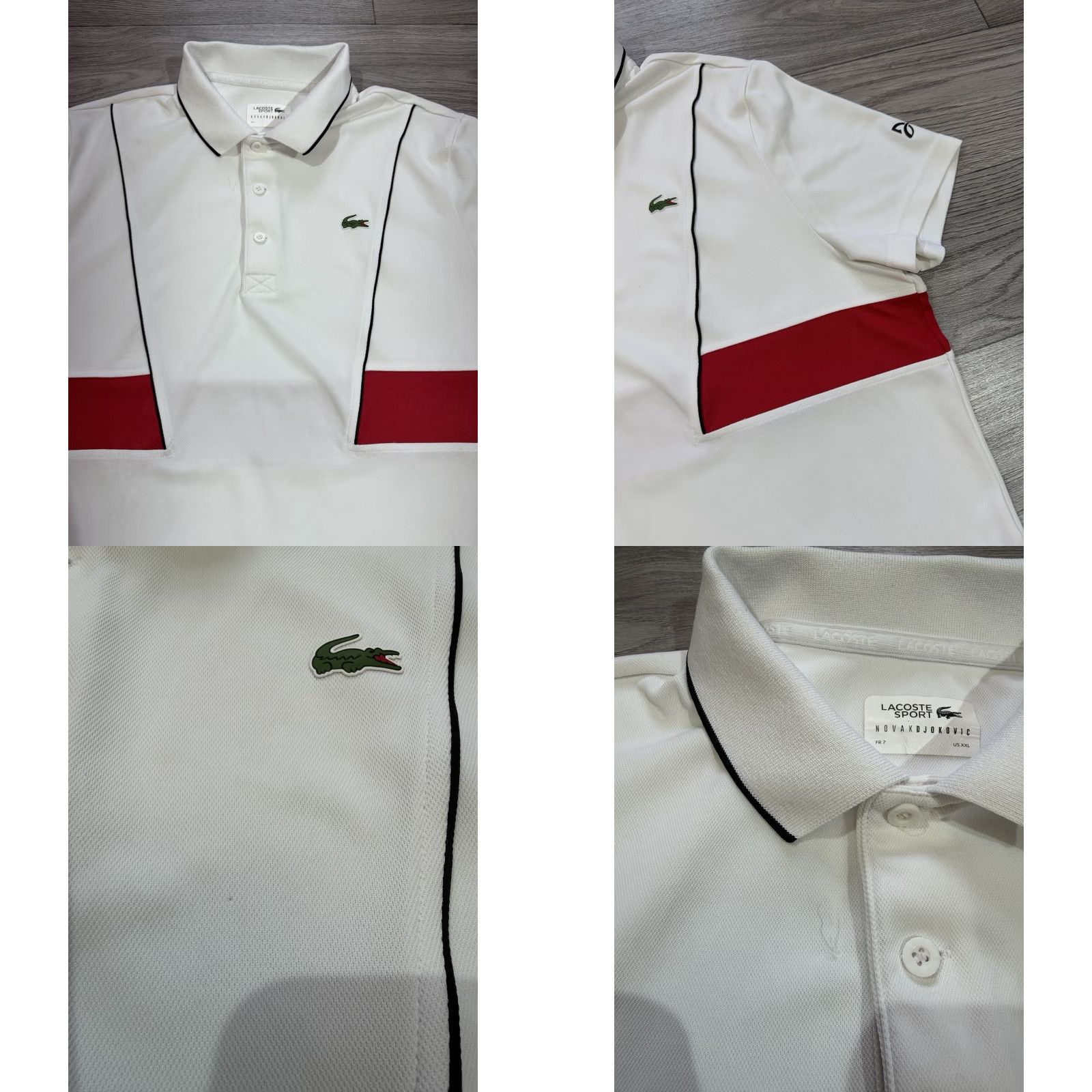 Lacoste Lacoste Sport Polo Shirt Short Sleeve White 2XL XXL Novak Djokovic Mens Polo Shirt Tennis Sports Shirt Size US XXL / EU 58 / 5 - 8 Thumbnail