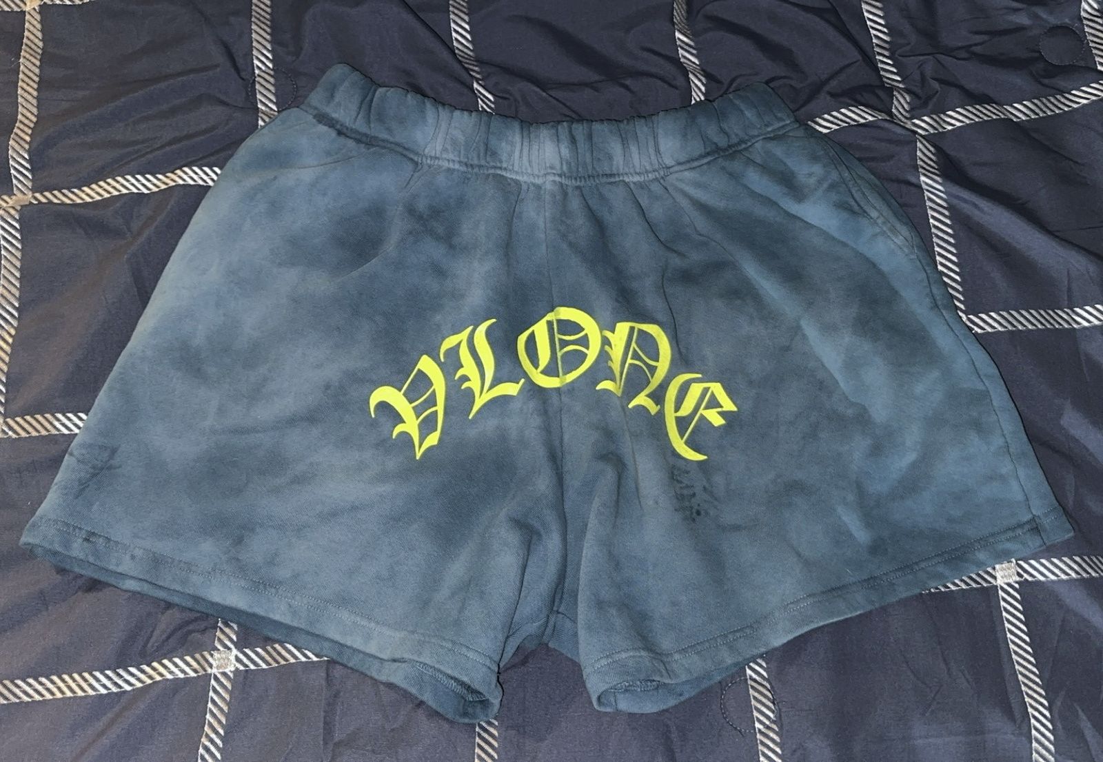 image of Vlone Dallas Popup Tie Dye Shorts in Blue, Men's (Size 37)