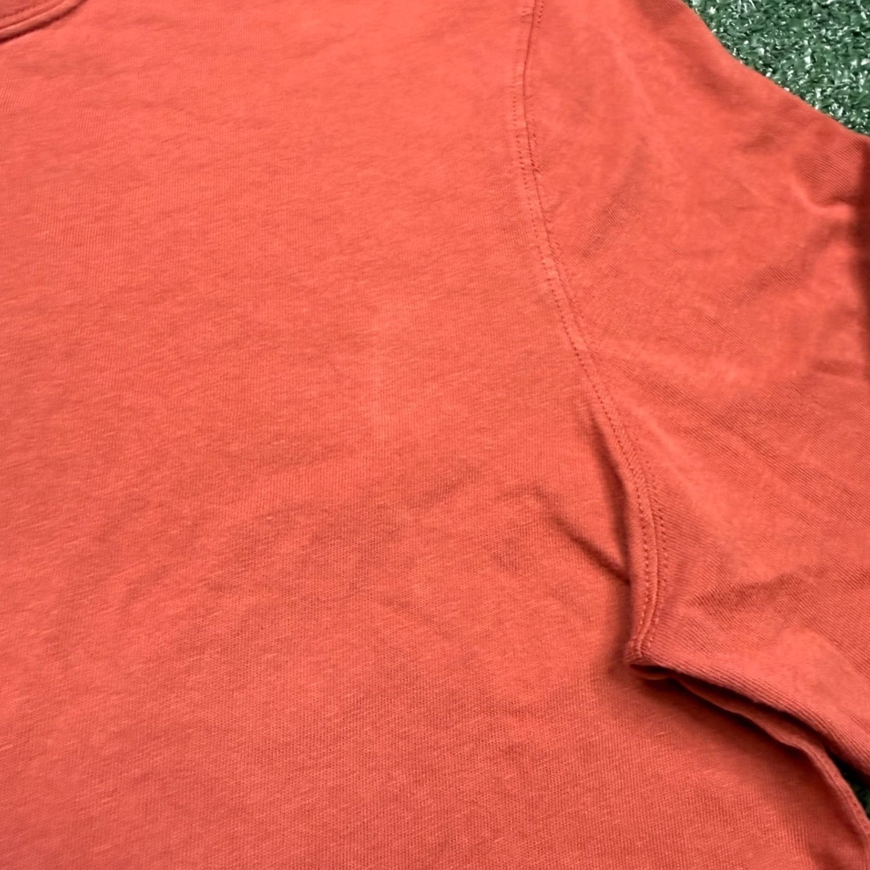 J.Crew VINTAGE J.CREW Shirt Mens L Orange Henley Long Sleeve Jersey Relaxed Fit Size US L / EU 52-54 / 3 - 4 Thumbnail
