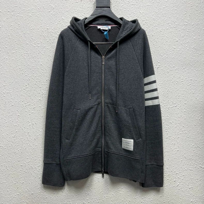 Thom Browne Thom browne Grey zipper hooded sweatshirt jacket 2503-Nexta Size US XXL / EU 58 / 5 - 1 Thumbnail