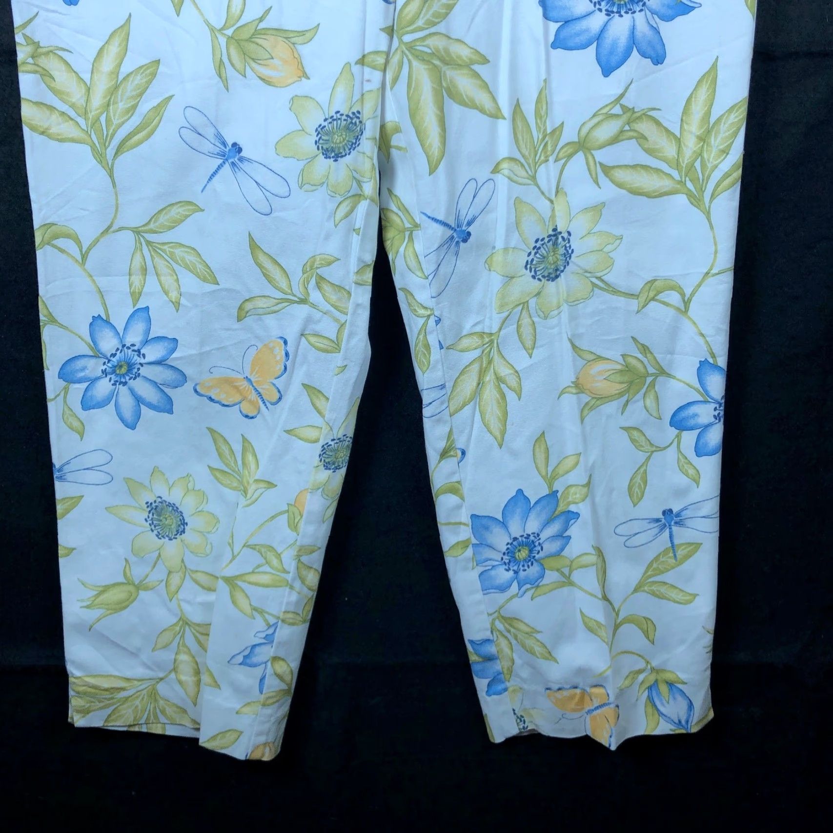 Talbots Talbots Womens Pants White Multi Floral High Rise Cropped Ankle Stretch 6 Size 28" / US 6 / IT 42 - 3 Thumbnail