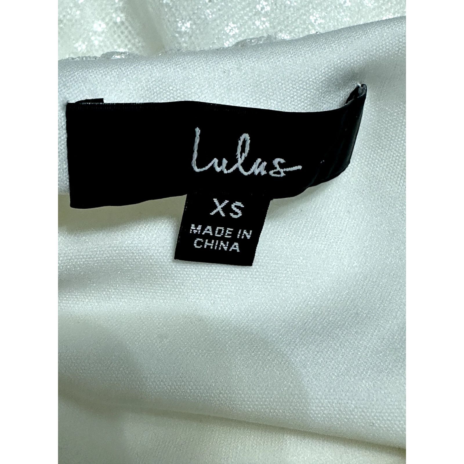 Other Lulus Mesh Midi Dress Swiss Dot Tie Straps Zipper White XS Size XS / US 0-2 / IT 36-38 - 8 Thumbnail