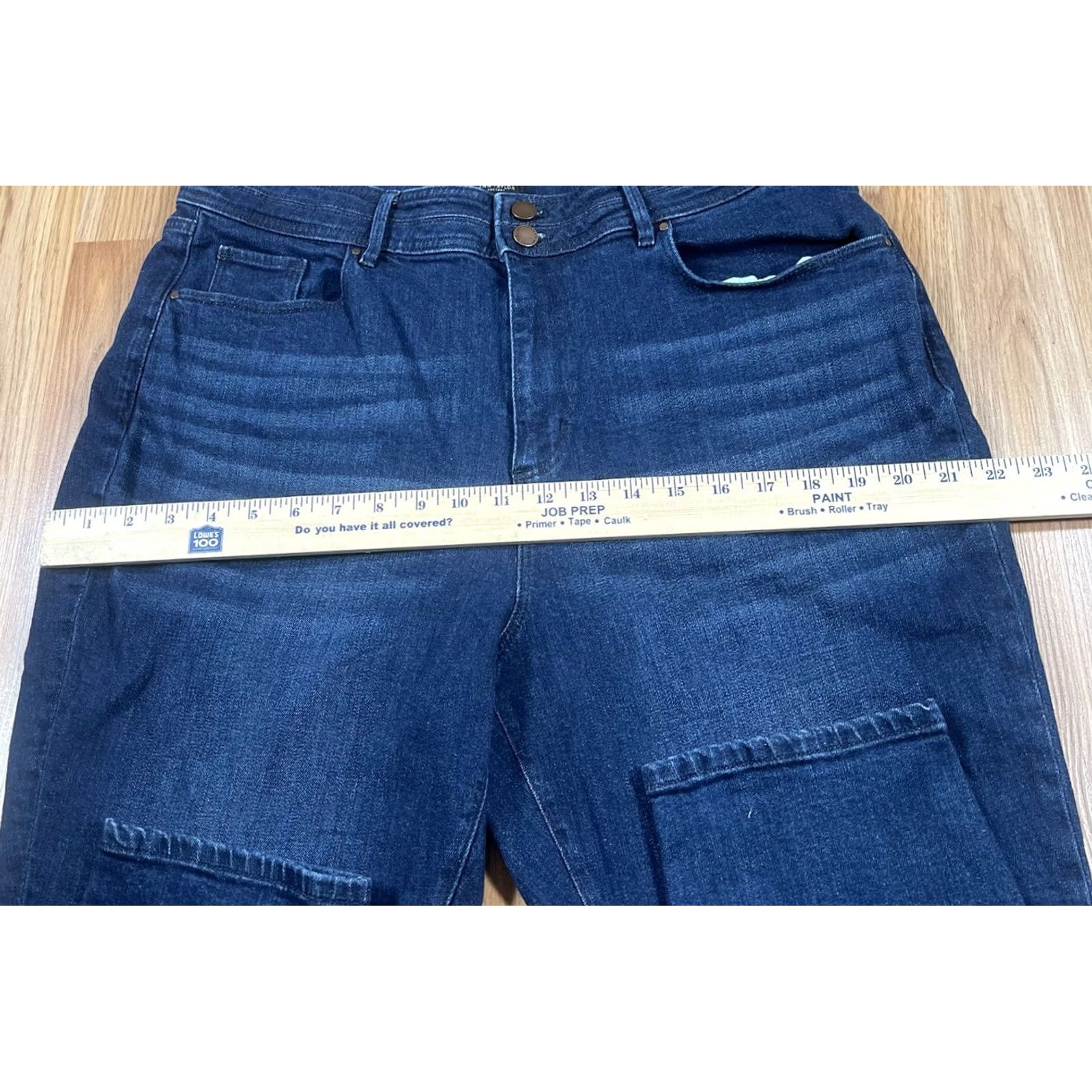 Ann Taylor Ann Taylor Jeans Womens 16 Blue Boyfriend Skinny Leg High Rise Stretch Denim Pants Size 38" / US 16 / IT 52 - 5 Thumbnail