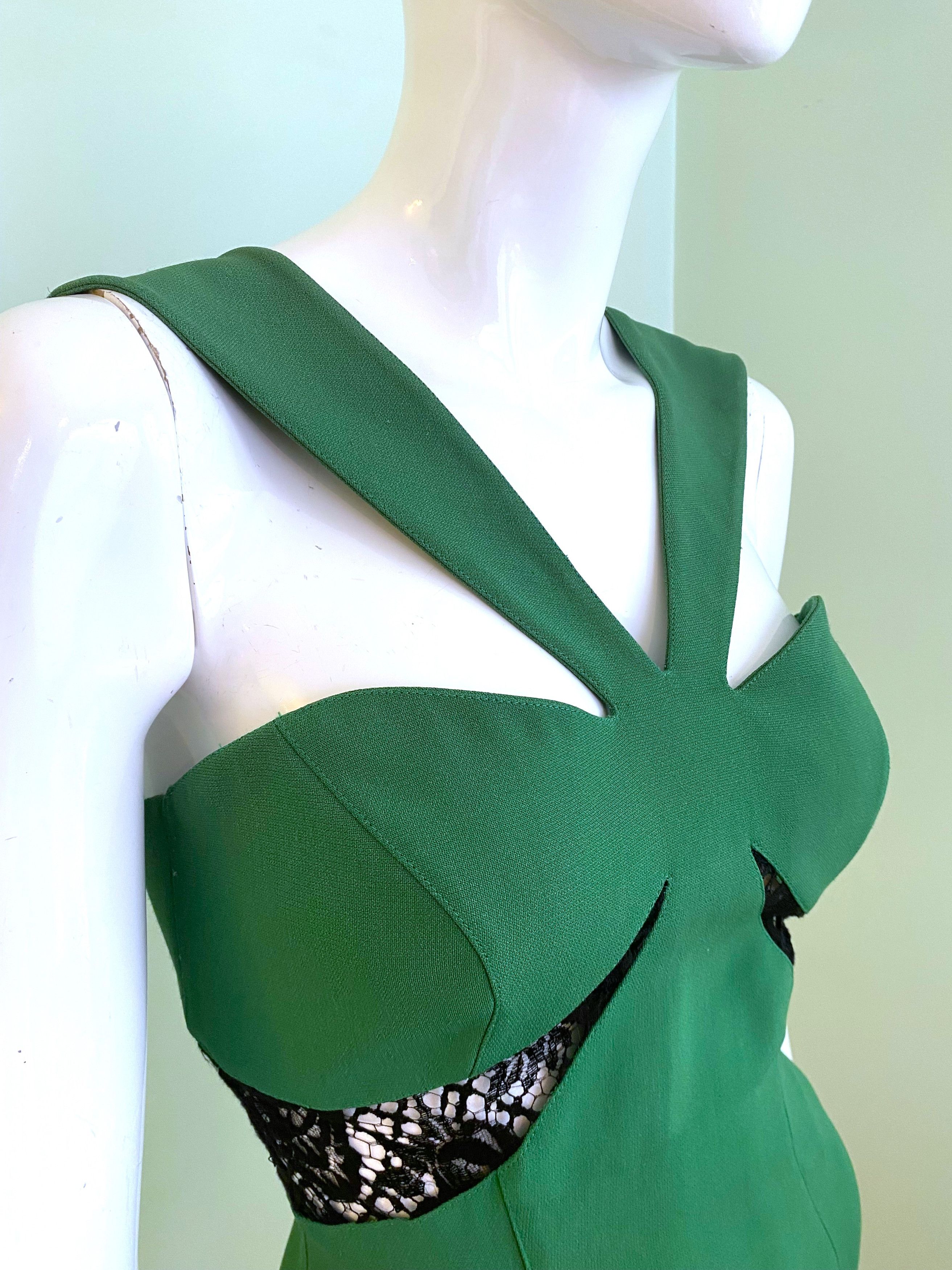 Thierry Mugler Thierry Mugler 1992 S/S Lace Crepe Demi Moore Bustier Dress Size M / US 6-8 / IT 42-44 - 3 Thumbnail