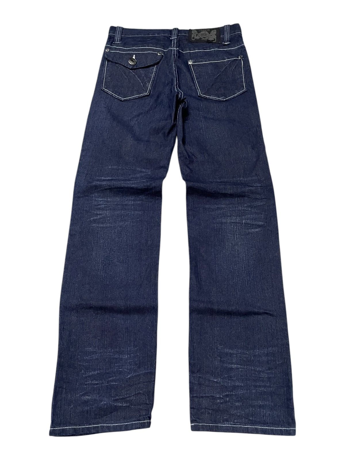 GOSTAR DE FUGA × LOWBOX Lowbox Japan Indigo Wash Contrast Stitched Straight Jeans Size US 31 - 2 Thumbnail