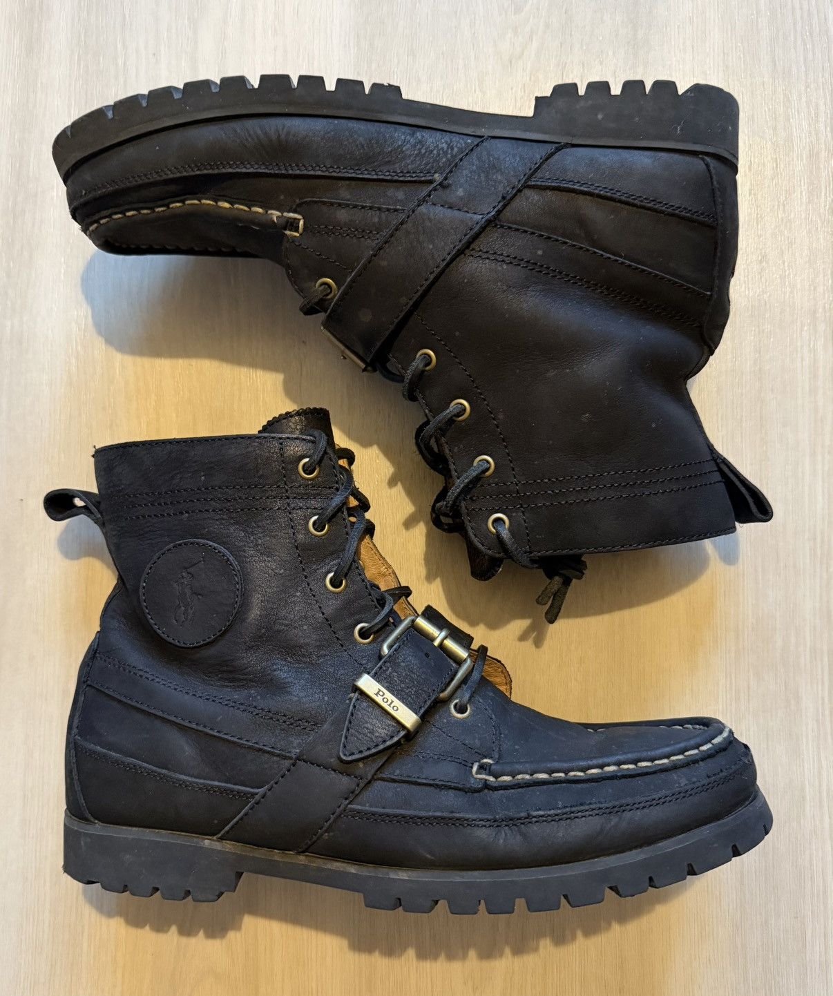 2019 Ranger Gold Thread/Buckle sz9.5 POLO Ralph Lauren Black