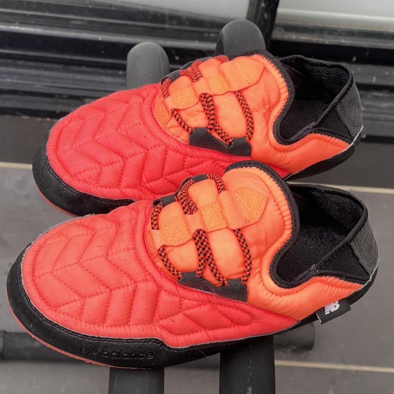 New Balance New Balance Fluoro neon orange, red and black puffy slippers Size US 6 / IT 36 - 2 Thumbnail