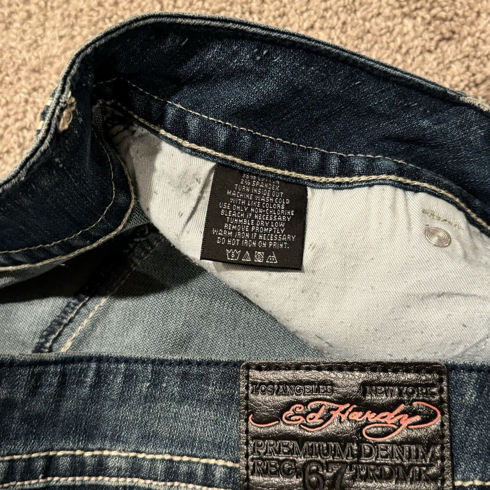 Ed Hardy Brand New Ed Hardy Wings Jeans Size 18 (36x32) Vintage Y2K Size 36" / US 14 / IT 50 - 8 Thumbnail