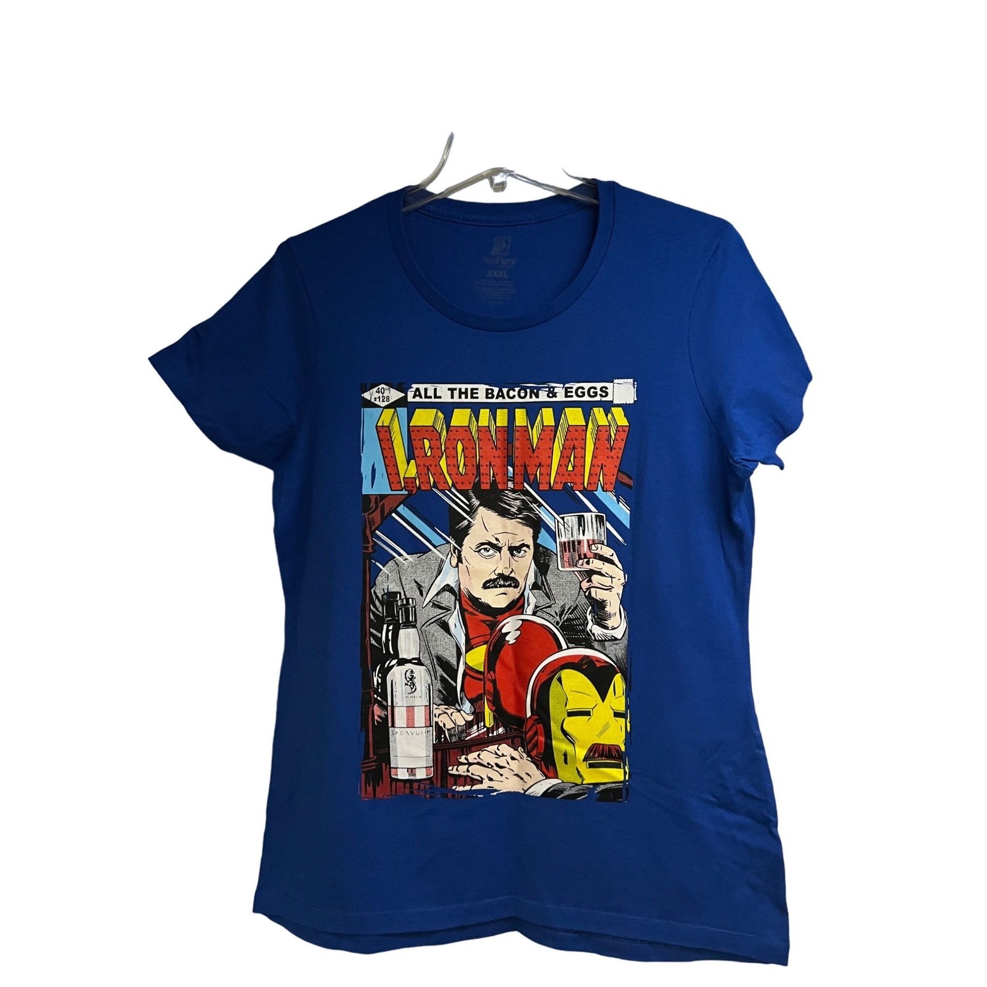 Teefury TeeFury Mashup Marvel Comics Iron Man Blue Graphic T-Shirt 3 Size 3XL / US 20-22 - 1 Thumbnail
