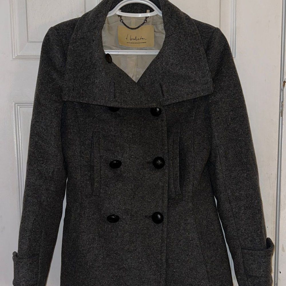Aritzia Dark Grey Coat Wool Cashmere Women's Size XS