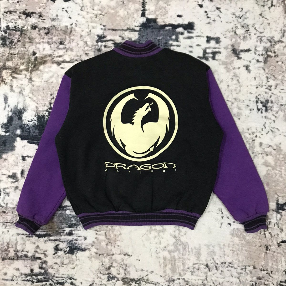 Fruit Of The Loom Vintage 90s Dragon Skateboarding Backhit Varsity Jacket Size US S / EU 44-46 / 1 - 1 Thumbnail