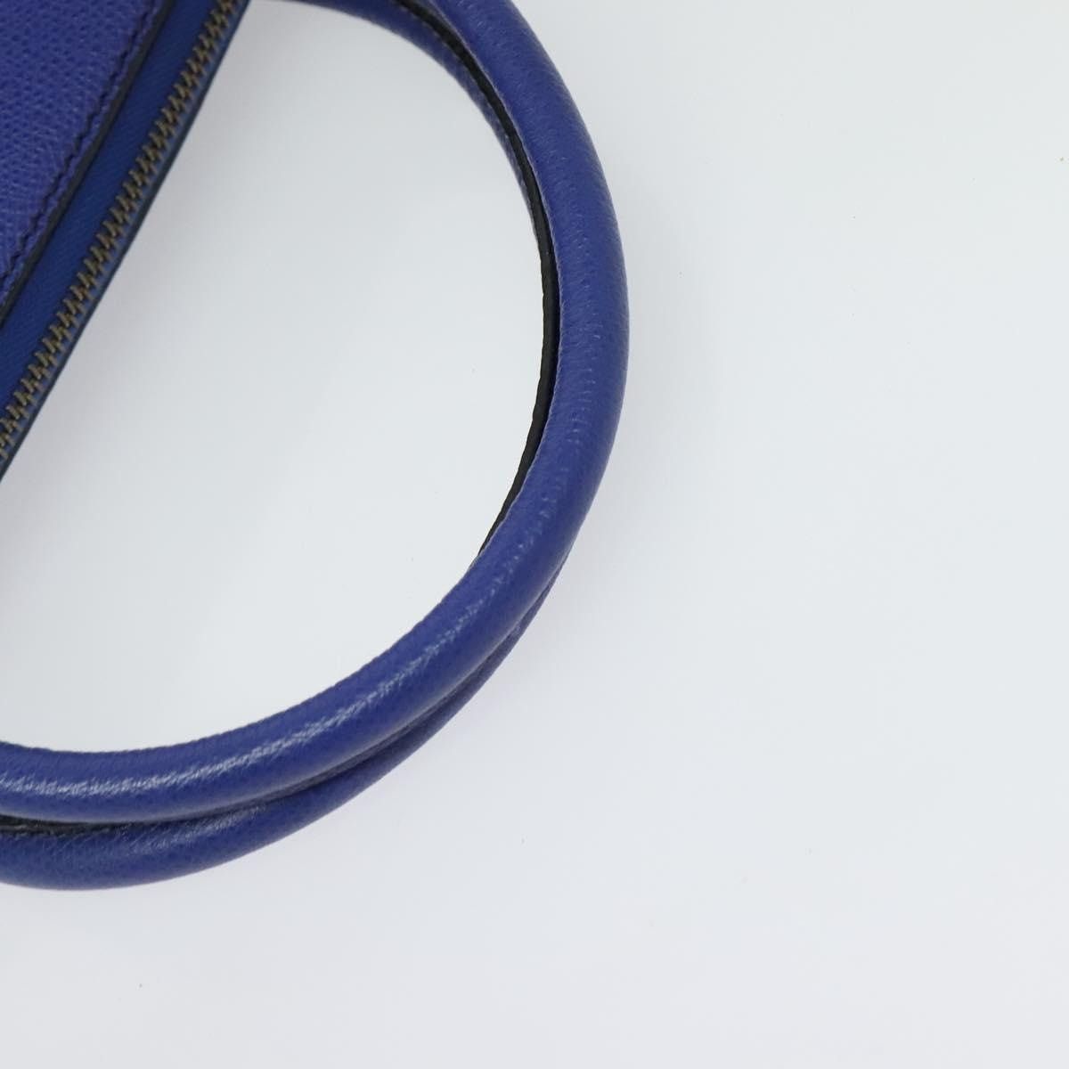 CELINE Hand Bag Leather Blue Gold