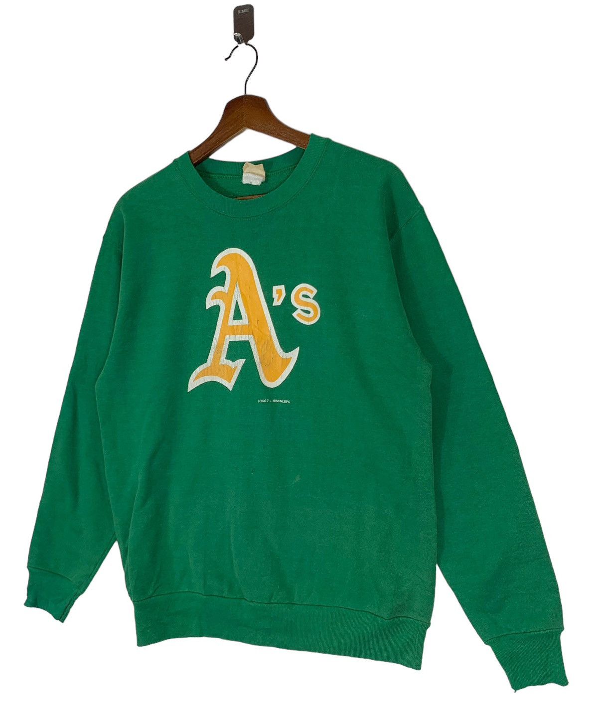 MLB × NFL × Vintage VINTAGE 80s OAKLAND ATHLETIC MLB LOGO 7 PULLOVER CREWNECK Size US M / EU 48-50 / 2 - 2 Thumbnail