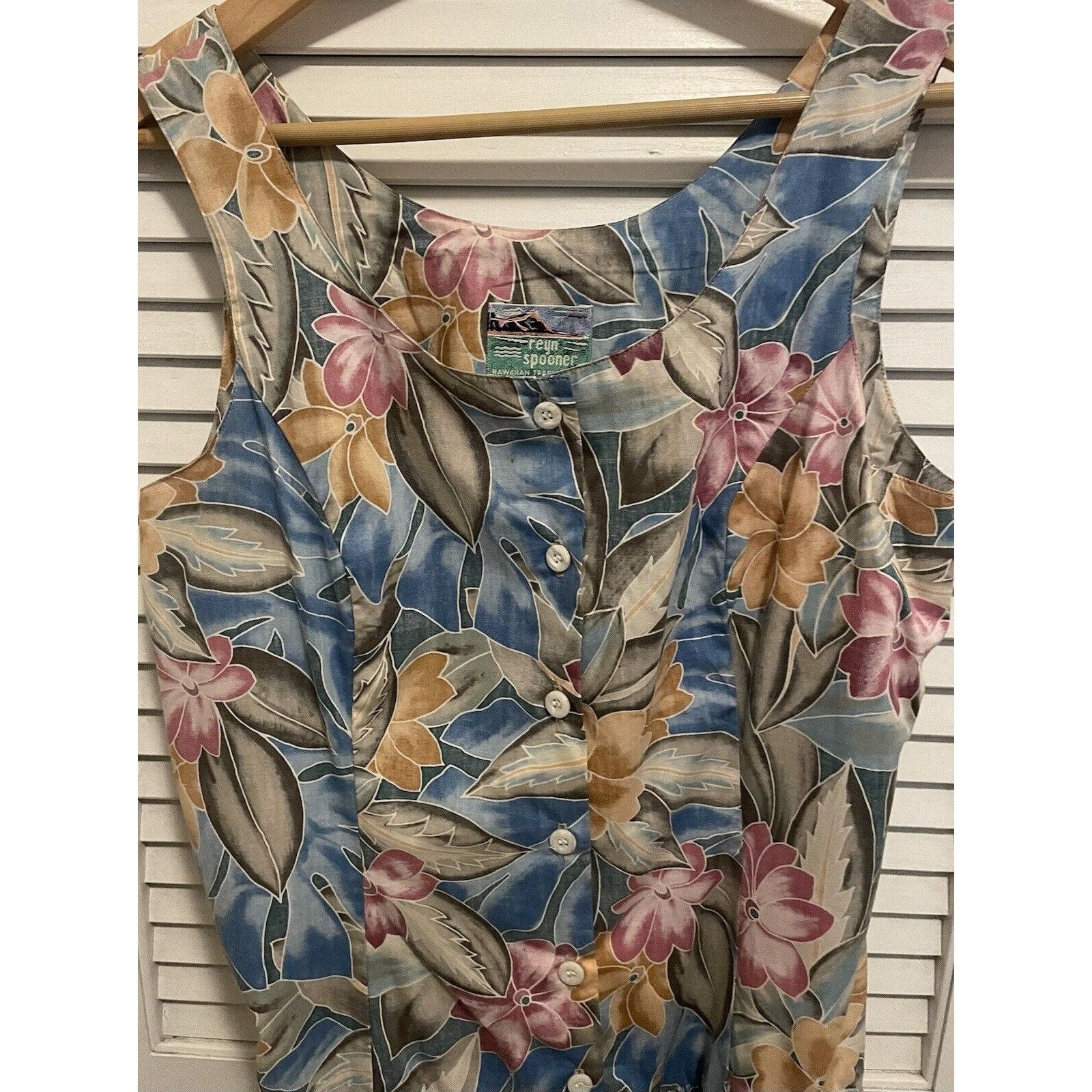 Reyn Spooner Vintage Reyn Spooner Hawaiian Floral Button Down Dress Slee Size M / US 6-8 / IT 42-44 - 2 Thumbnail