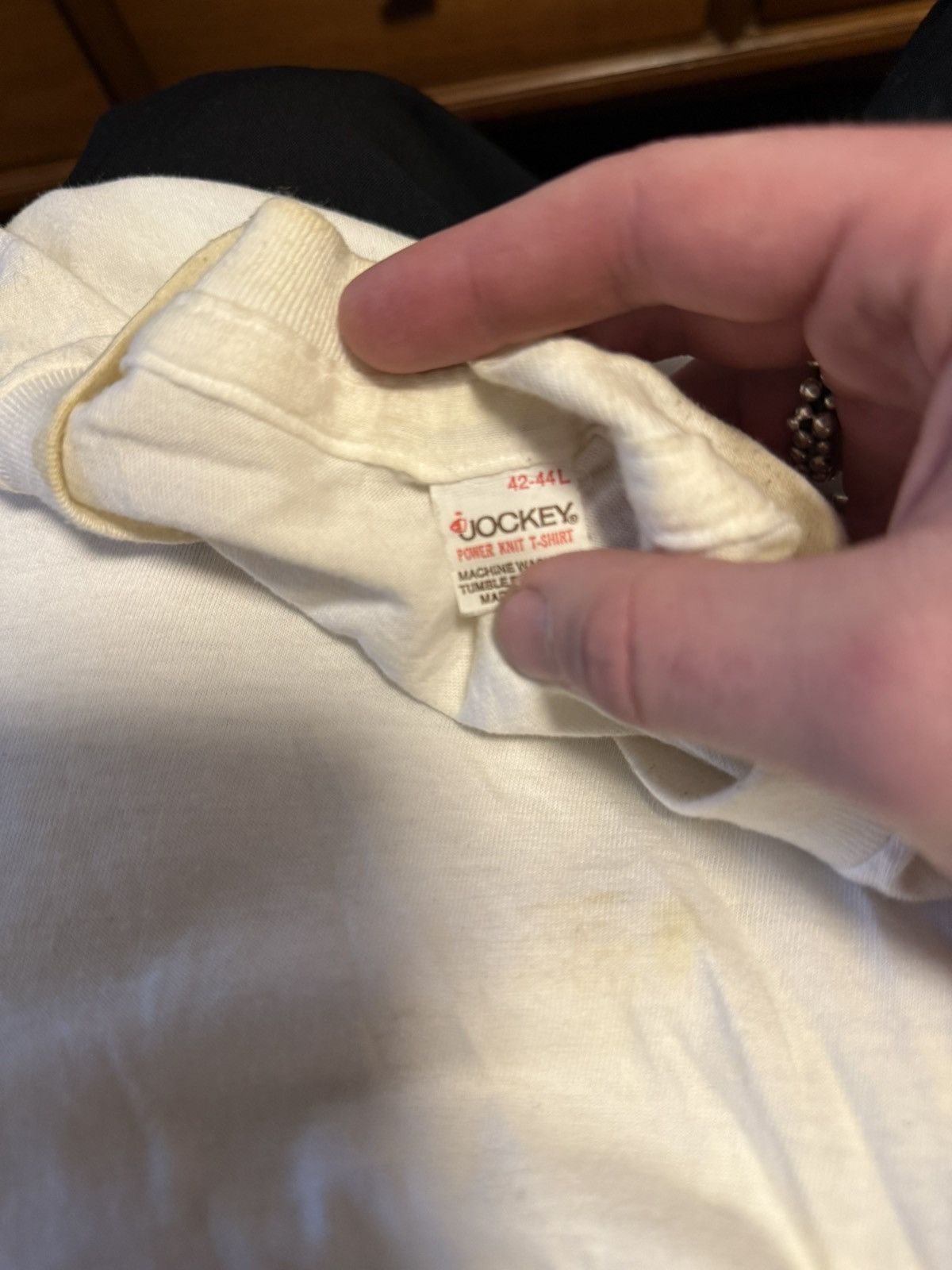 Vintage 70s Jockey white tee blank Size US L / EU 52-54 / 3 - 3 Thumbnail