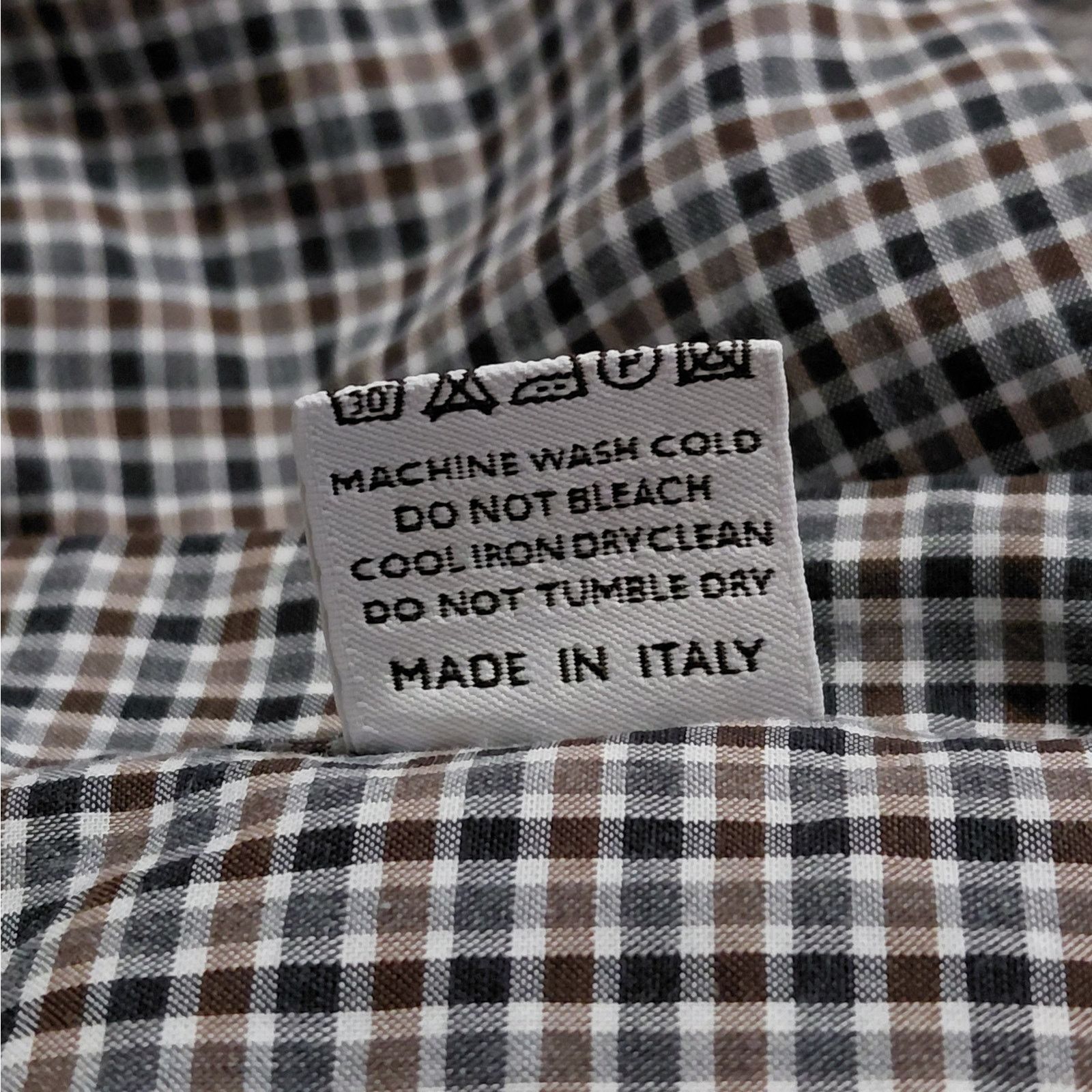 Canali Canali Mens Shirt XXL Check Print Button Front Long Sleeve Size US XXL / EU 58 / 5 - 9 Thumbnail