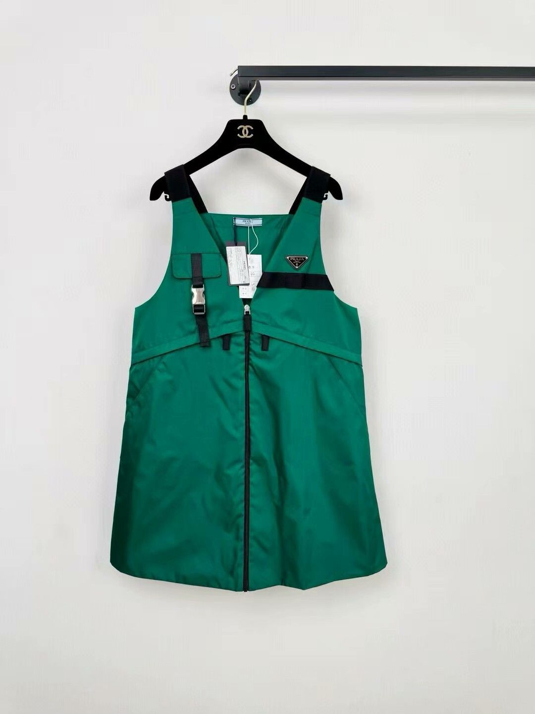 Prada Prada Green Nylon Dress with Straps Size XS / US 0-2 / IT 36-38 - 1 Thumbnail