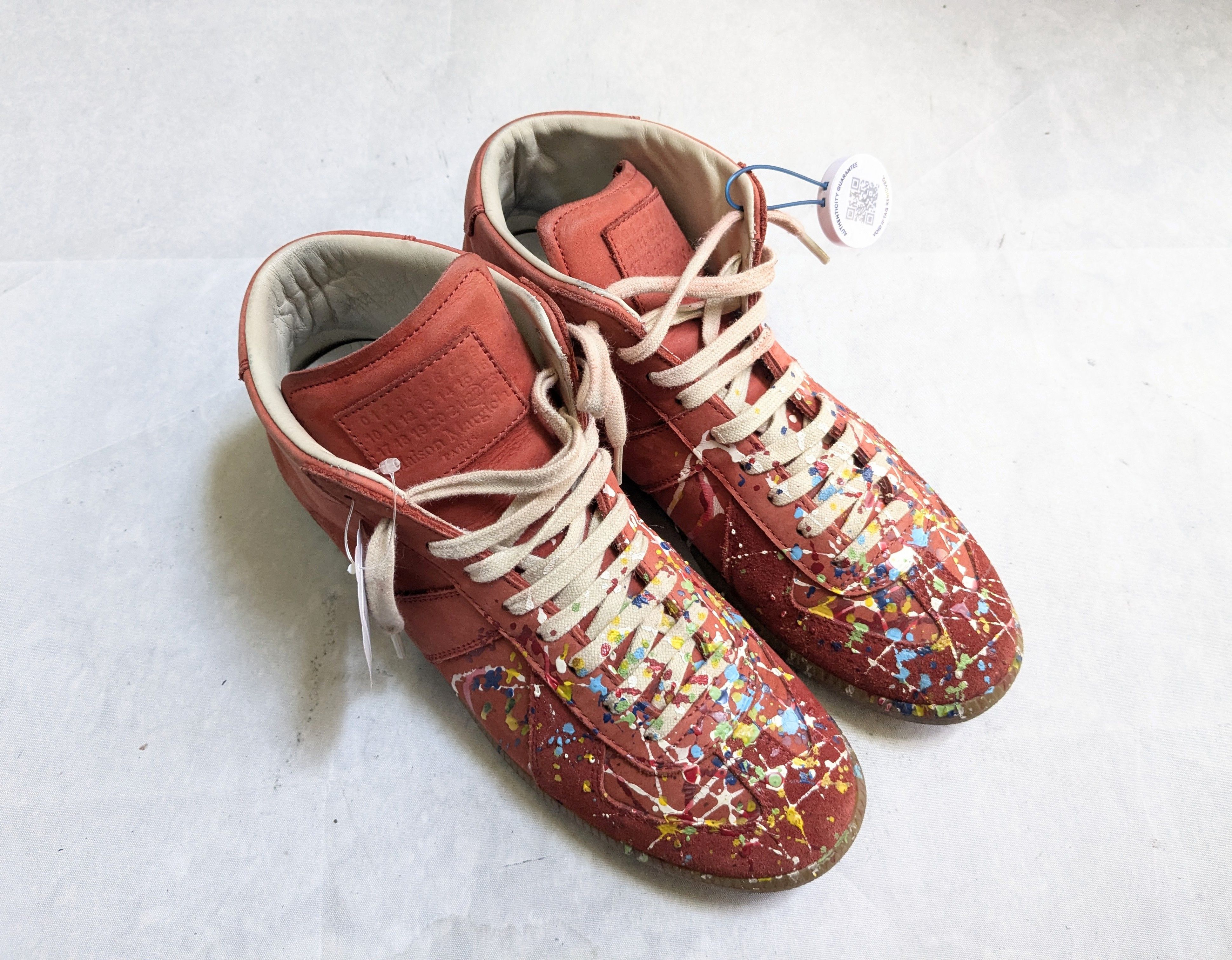 Maison Margiela Maison Margiela Replica GAT Red Paint Splatter 9 42 High Top Size US 9 / EU 42 - 4 Thumbnail