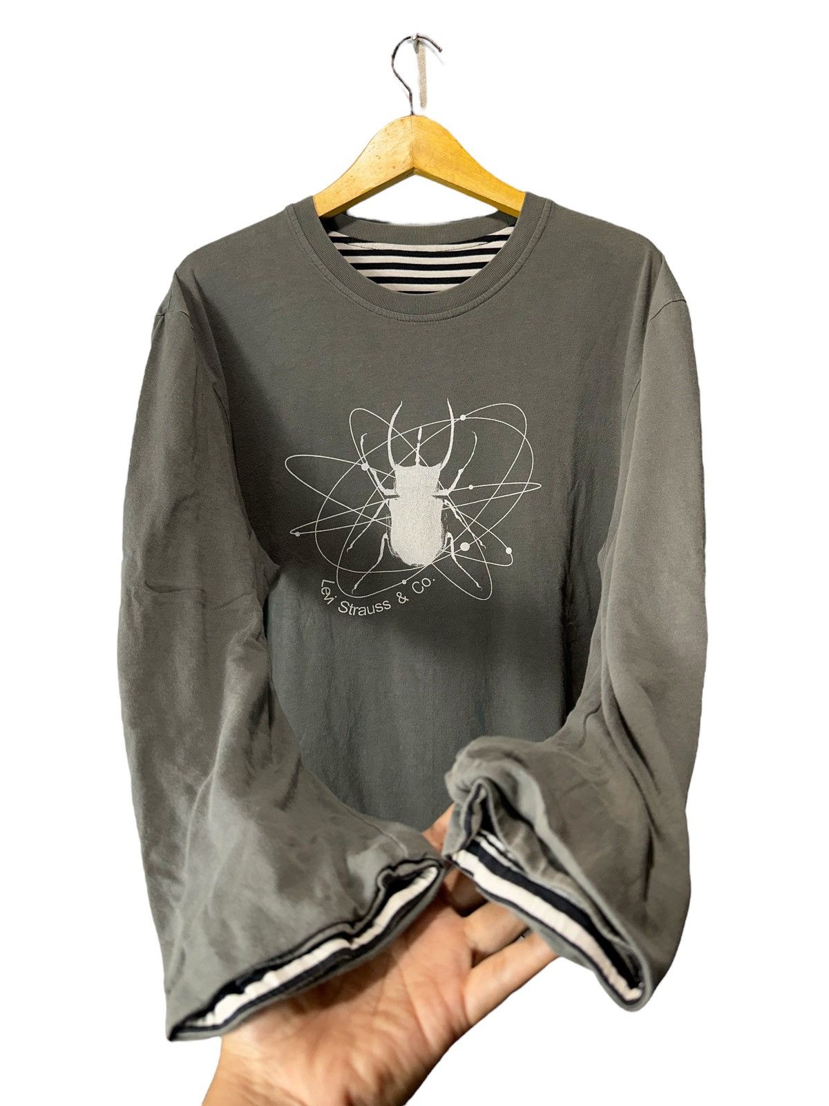 Levi's Vintage Clothing Levi Strauss & Co. SPIDER REVERSIBLE STRIPE LONG SLEEVE TEE Size US L / EU 52-54 / 3 - 4 Thumbnail