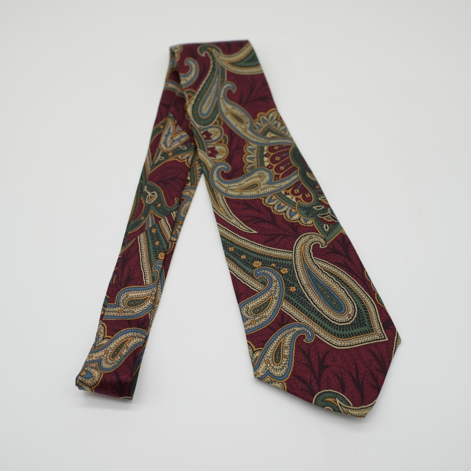 Van Heusen Van Heusen 417 Red Paisley Print Short Wide Silk Tie Size ONE SIZE - 6 Thumbnail