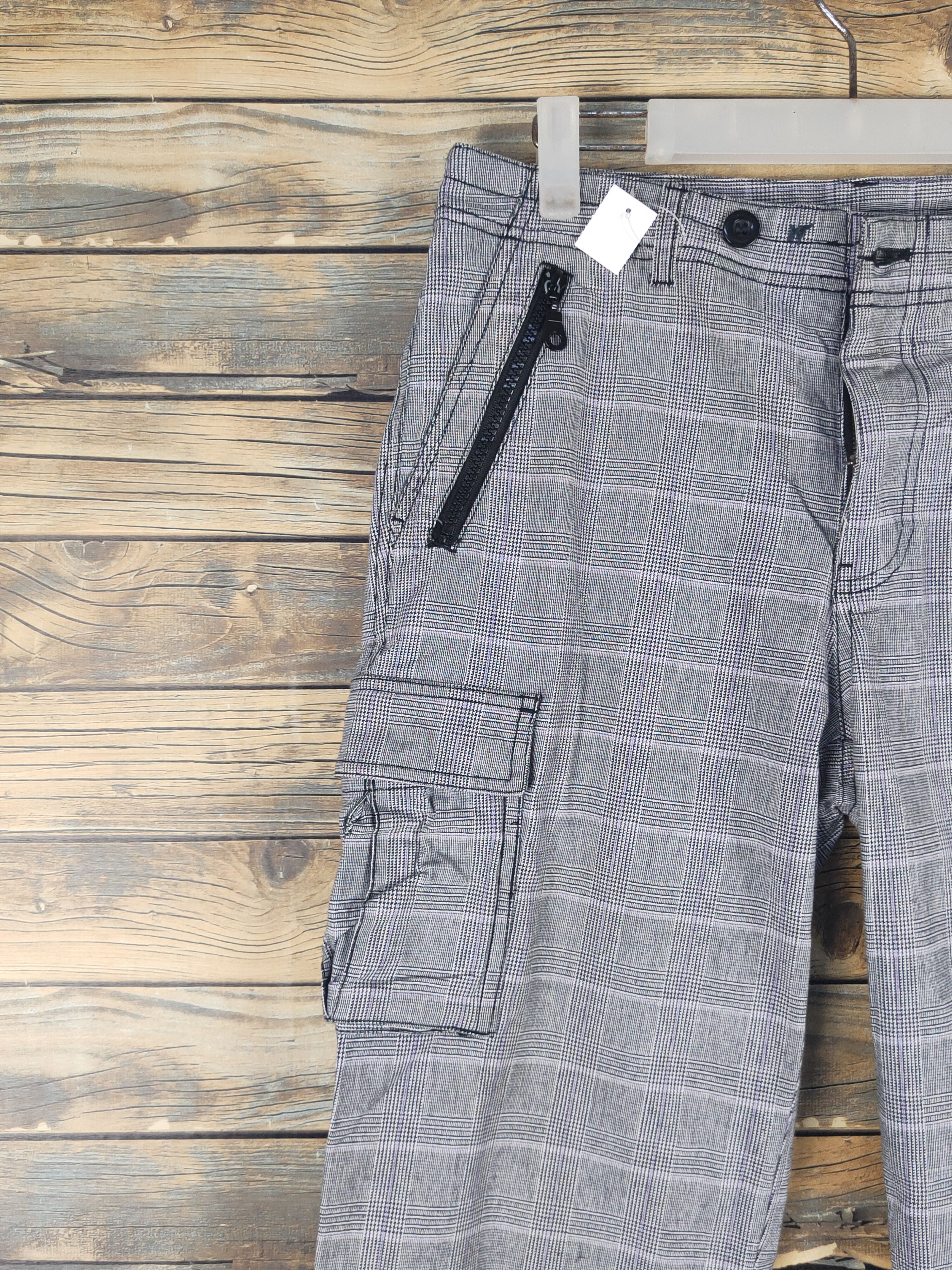 Japanese Brand DL Steelo Black White Multipocket Tactical Cargo Pants #1530 Size US 31 - 3 Thumbnail