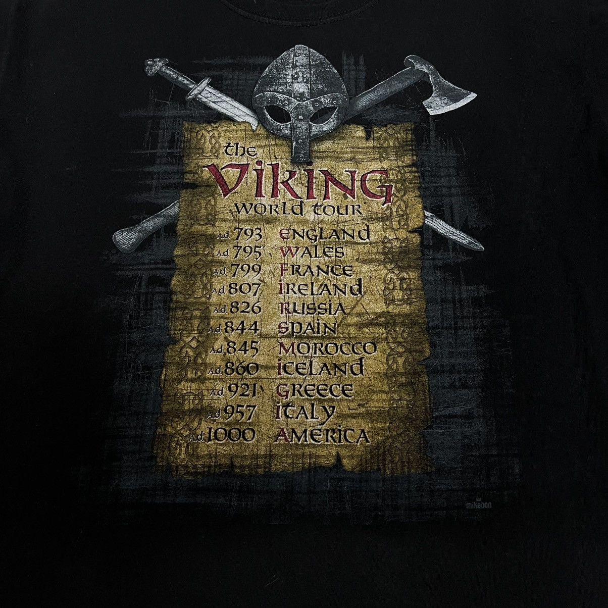 Band Tees × Fruit Of The Loom The Viking World Tour T Shirt Fruit of the Loom Size US L / EU 52-54 / 3 - 8 Thumbnail