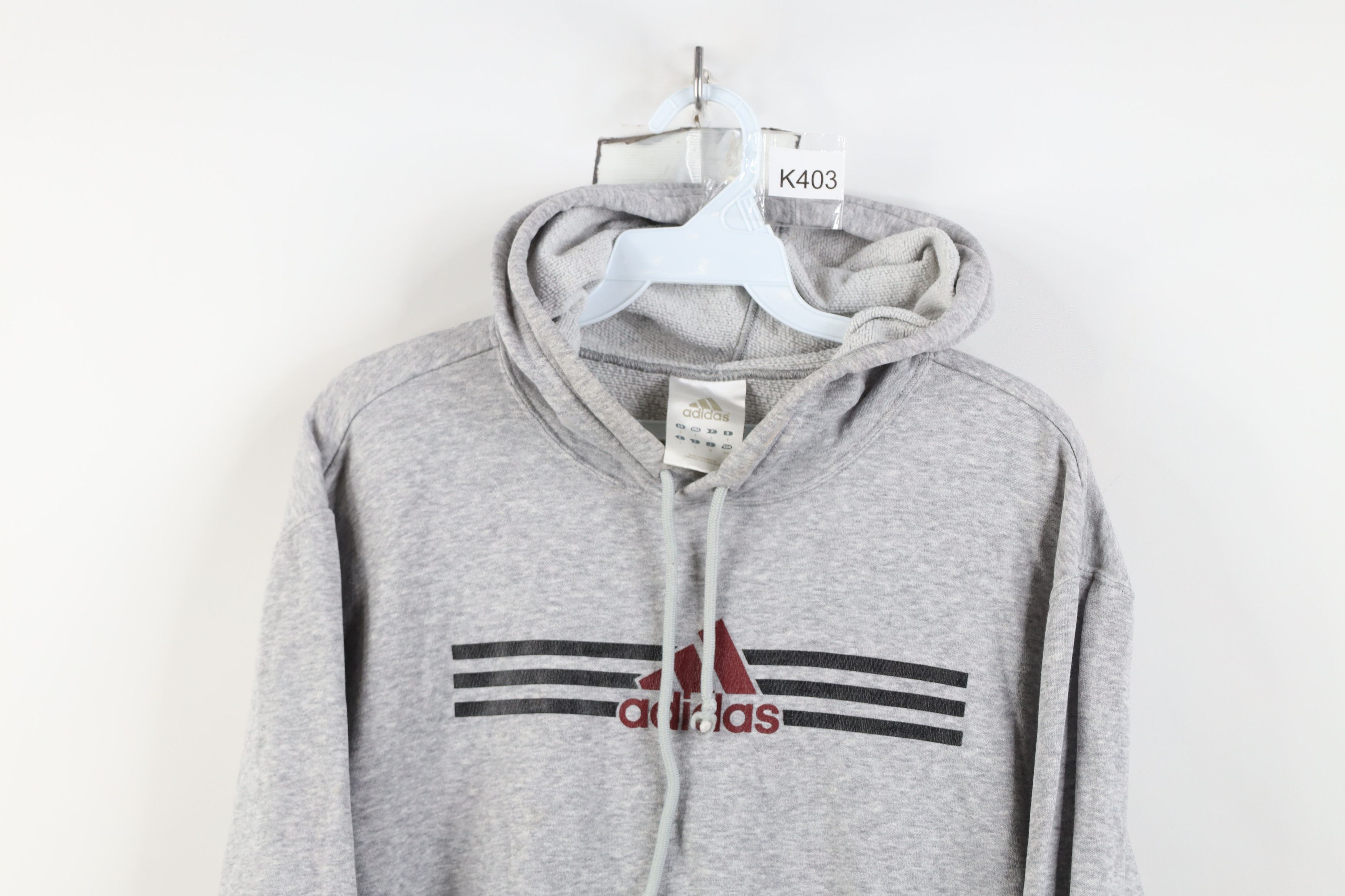 Adidas Vintage Y2K Adidas Striped Hoodie Sweatshirt Heather Gray Size US S / EU 44-46 / 1 - 2 Thumbnail