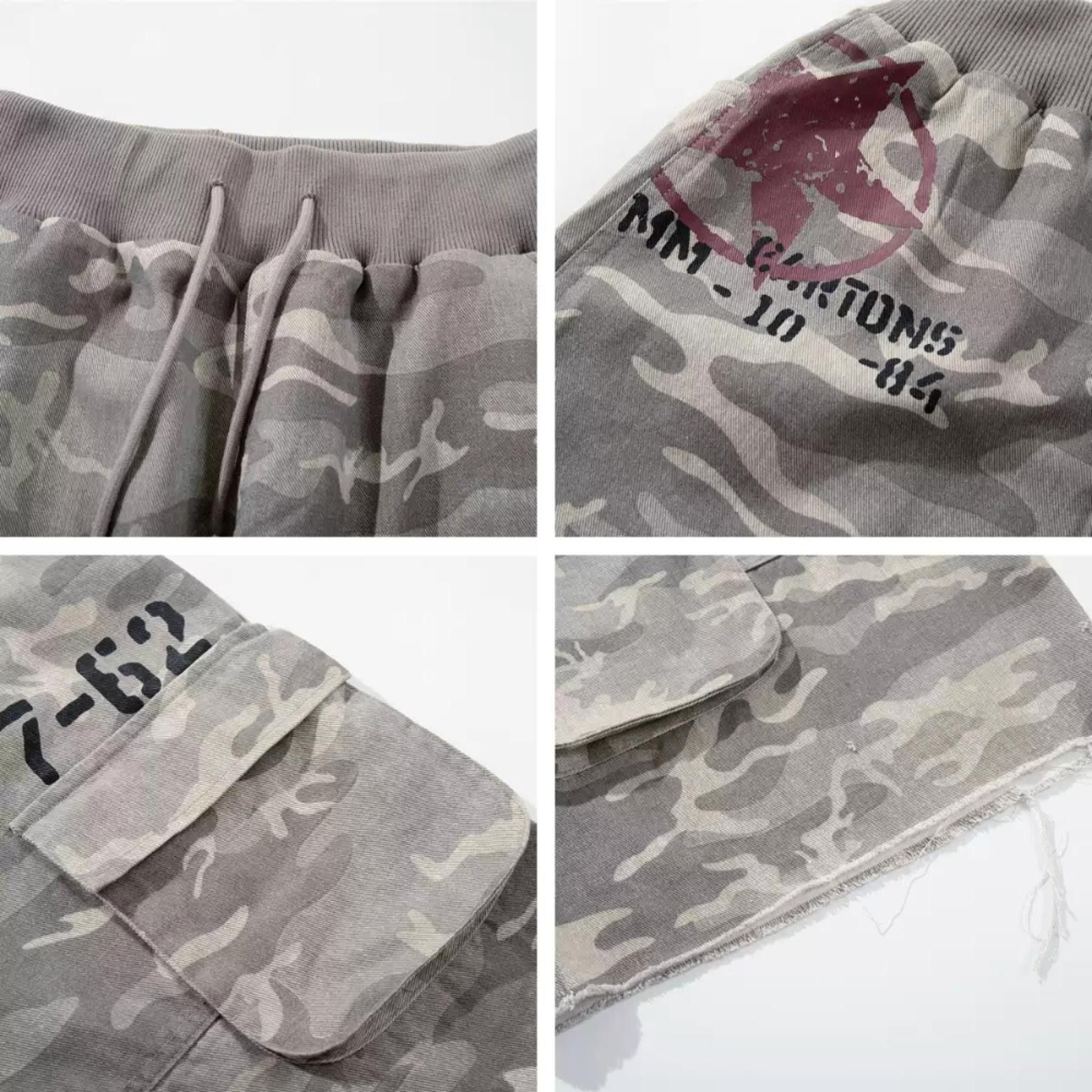 Other Camo Multi-Pocket Drawstring 7/8 Cargo Shorts Size US 32 / EU 48 - 4 Thumbnail