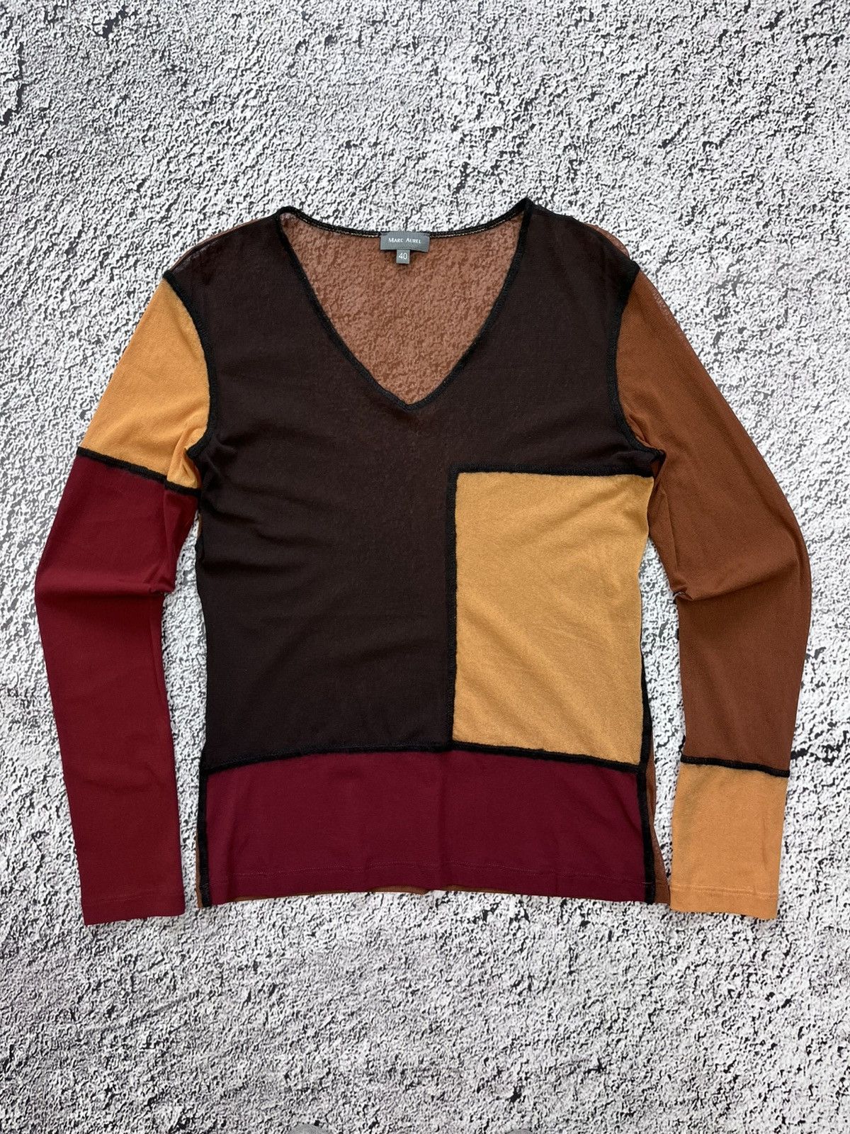 Japanese Brand Vintage mesh check art coloured JPG vibe long sleeve blouse Size S / US 4 / IT 40 - 1 Thumbnail