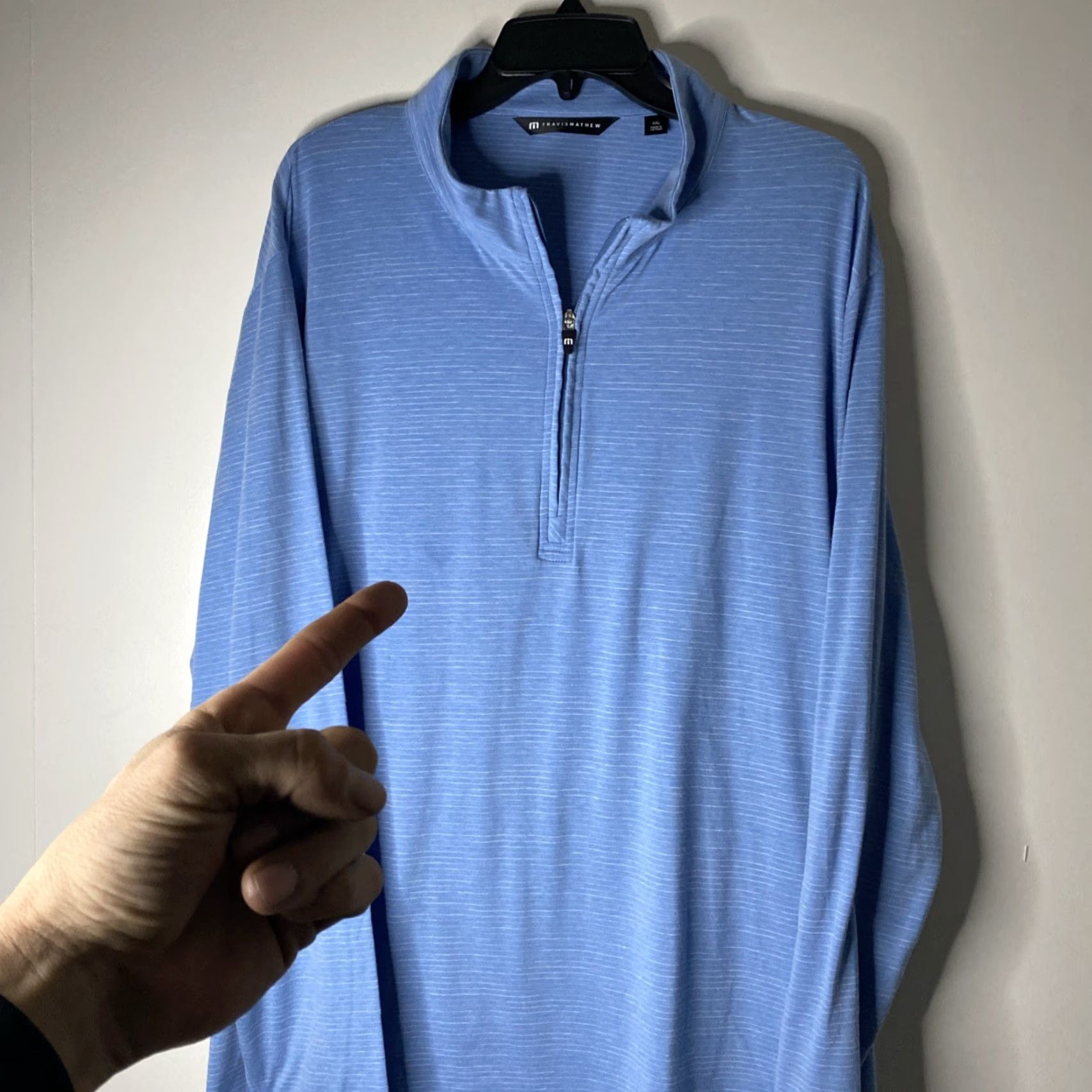 TravisMathew Travis Matthew Quarter Zip Mens 2XL Light Weight Golf Walking Blue Size US XXL / EU 58 / 5 - 7 Thumbnail