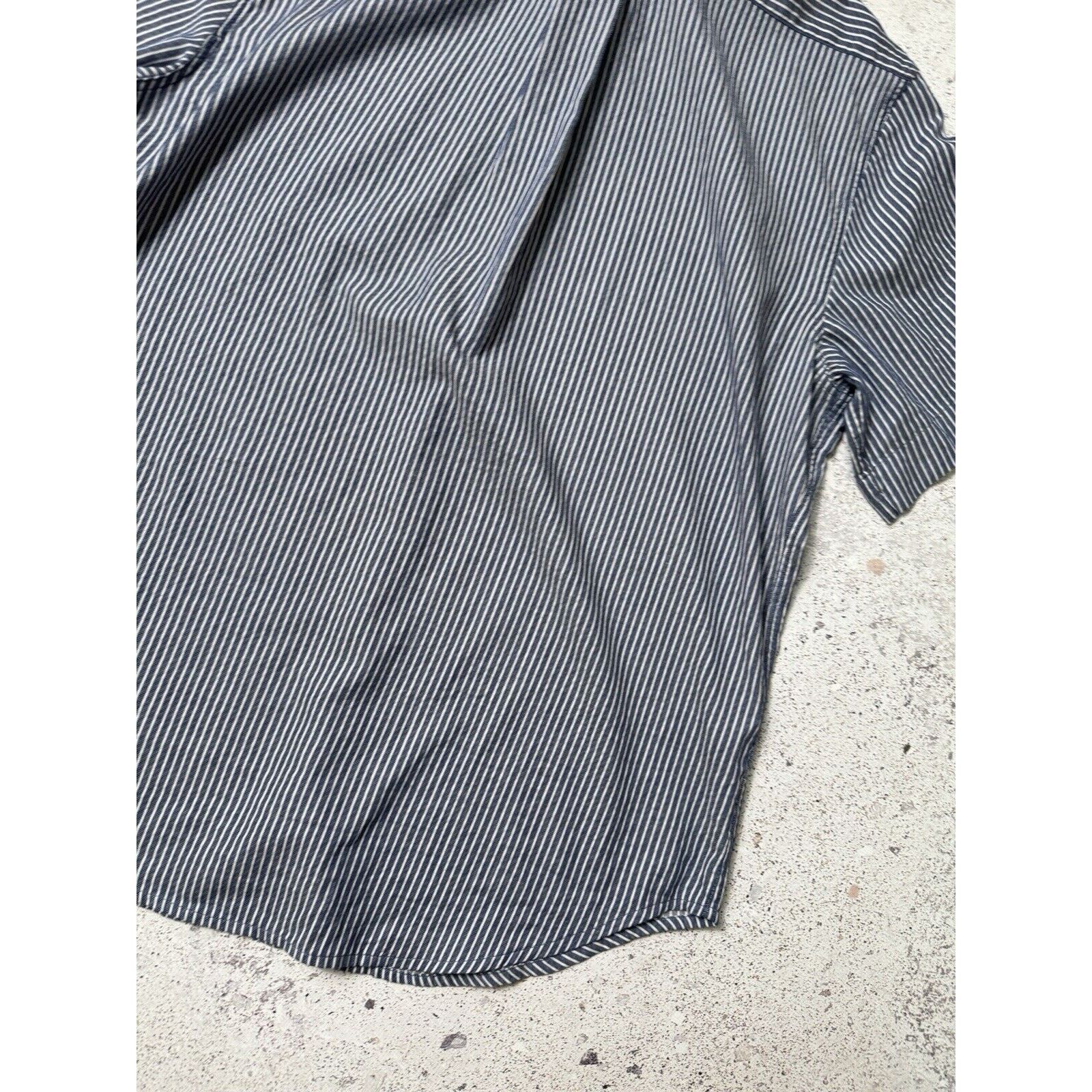 Armani Vintage Armani Jeans Button up Short Sleeve Shirt Striped Size US M / EU 48-50 / 2 - 14 Thumbnail