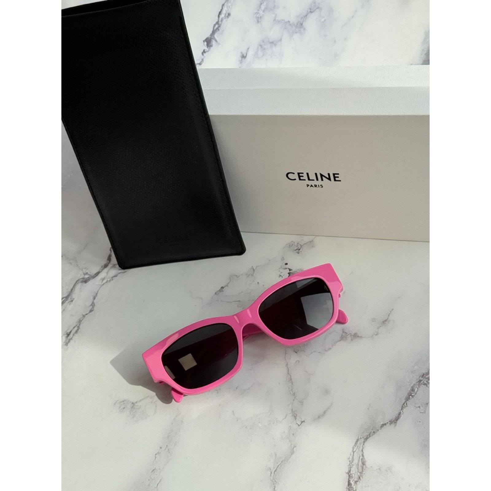 Celine NEW Celine CL40197U Cat Eye Hot Pink Logo Sunglasses Size ONE SIZE - 6 Thumbnail