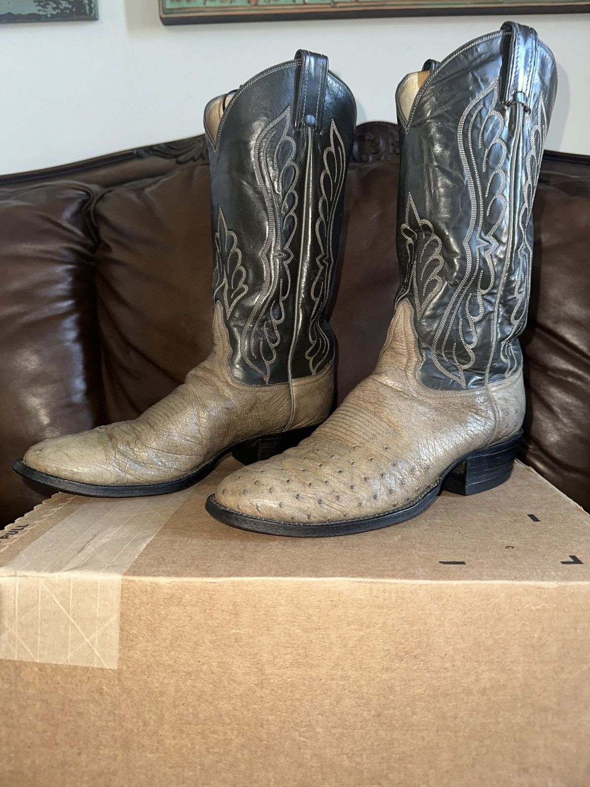Tony Lama × Vintage Vintage Tony Lama Ostrich Boots Size US 9.5 / EU 42-43 - 1 Thumbnail
