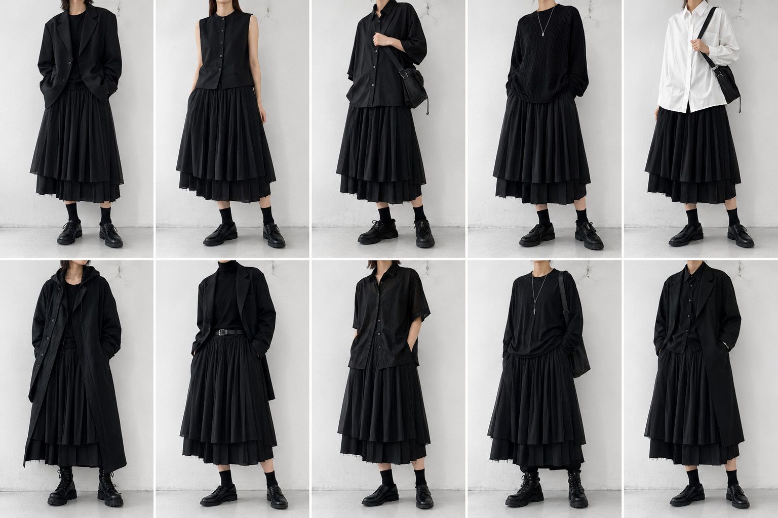 Yohji Yamamoto Yohji Yamamoto Y's - Ta/TUXEDO Double Layered Pleated Skirt Size 31" - 4 Thumbnail