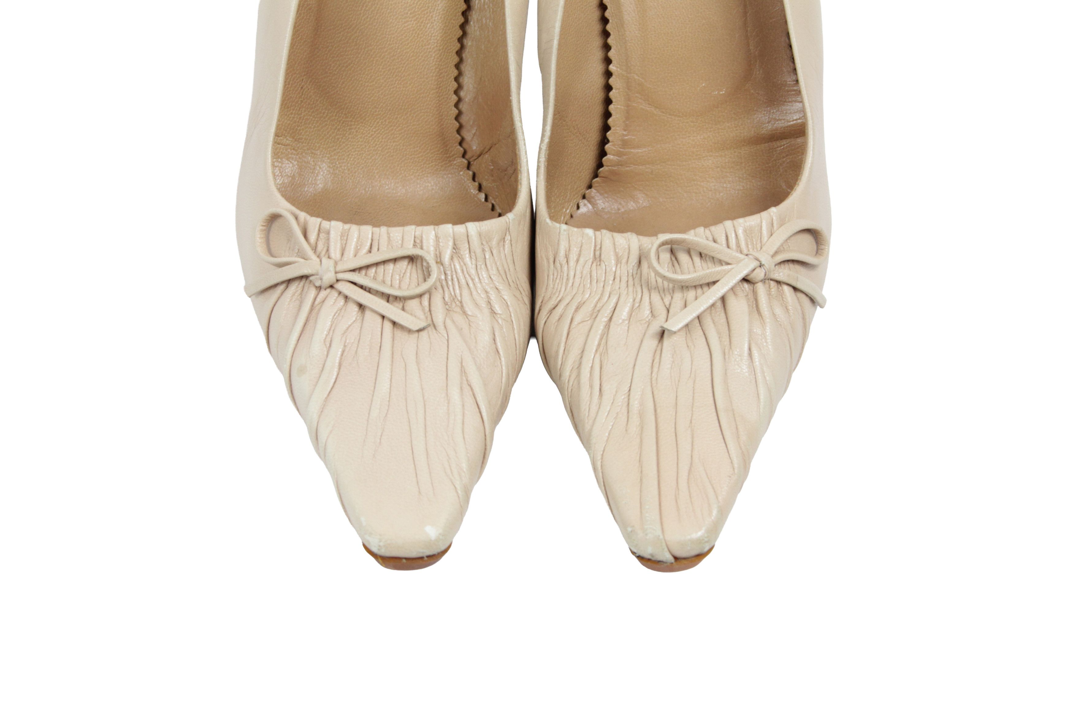 Gucci F/W99 Tom Ford Era Crinkle Bow Pumps Vintage Size US 7 / IT 37 - 5 Thumbnail