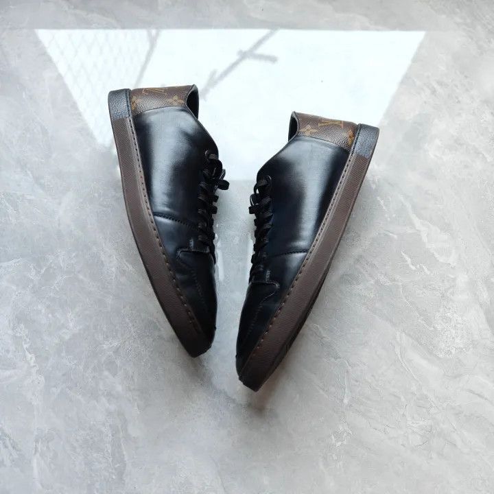 Louis Vuitton Louis Vuitton Black Leather Travel Sneakers -2508 Size US 9 / EU 42 - 8 Thumbnail