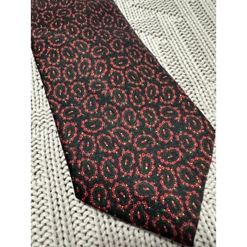 Vintage Vintage Mercedes black paisley water silk tie Size ONE SIZE - 2 Thumbnail