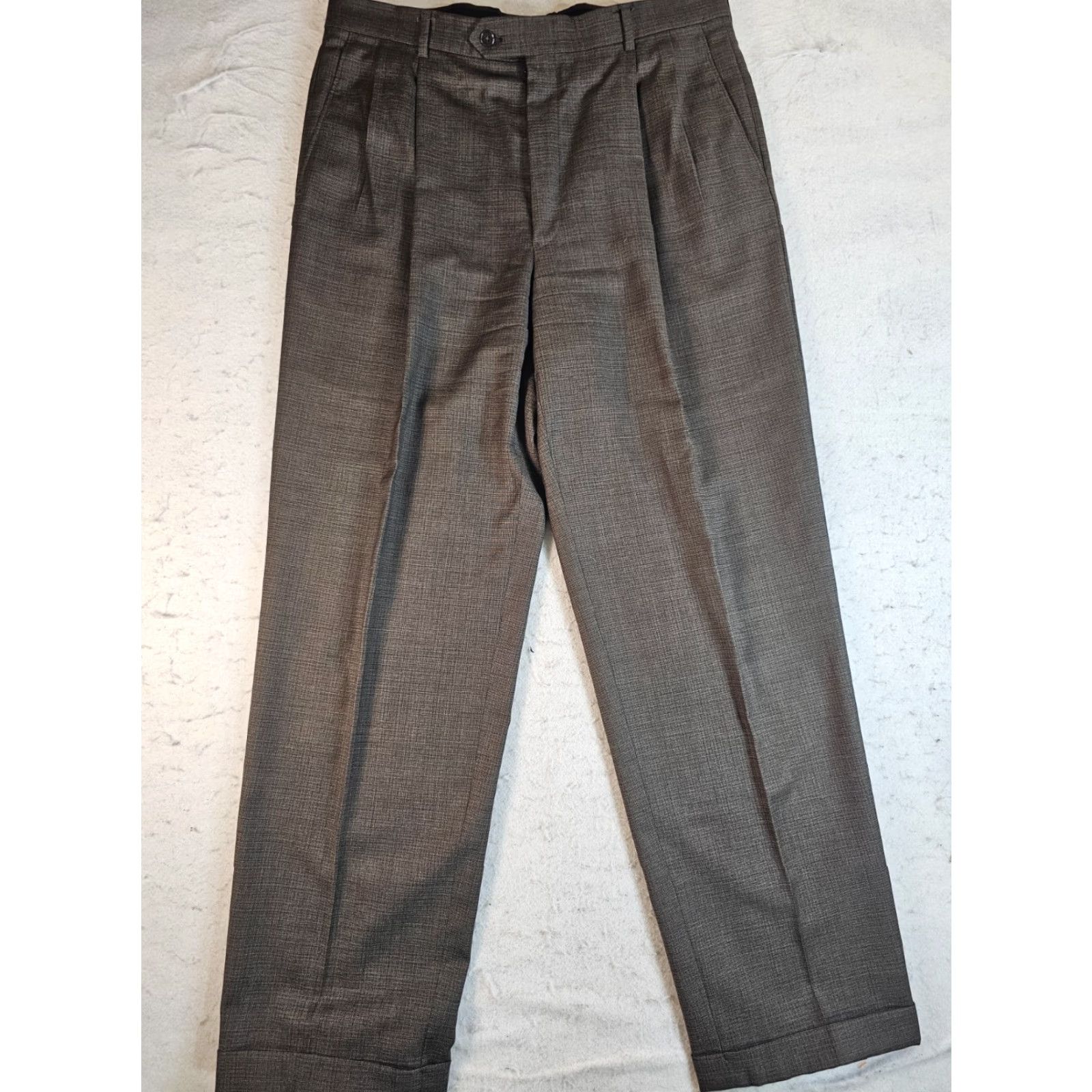 Hart Schaffner Marx Hart Schaffner Marx Signature Houndstooth Brown 2 Piece Suit Mens Size 41 R 34x32 Size 42R - 4 Thumbnail