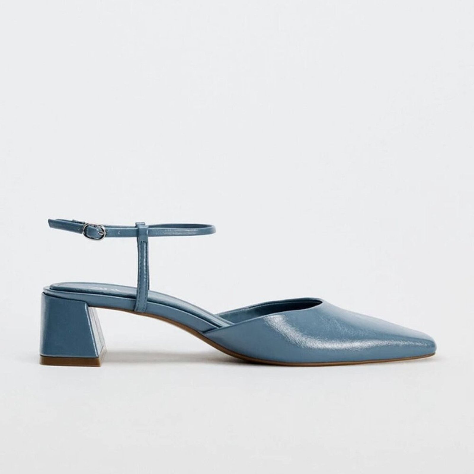 Zara Zara Blue Square Toe Slingback Block Heels NWT Size US 7.5 / IT 37.5 - 15 Thumbnail