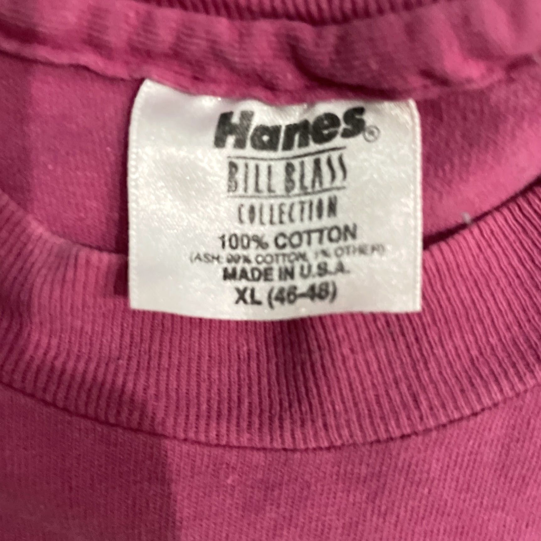 Hanes VINTAGE Hanes Bill Blass T-Shirt Mens XL 100% Cotton Pink Single Stitch Tee Size US XL / EU 56 / 4 - 4 Thumbnail