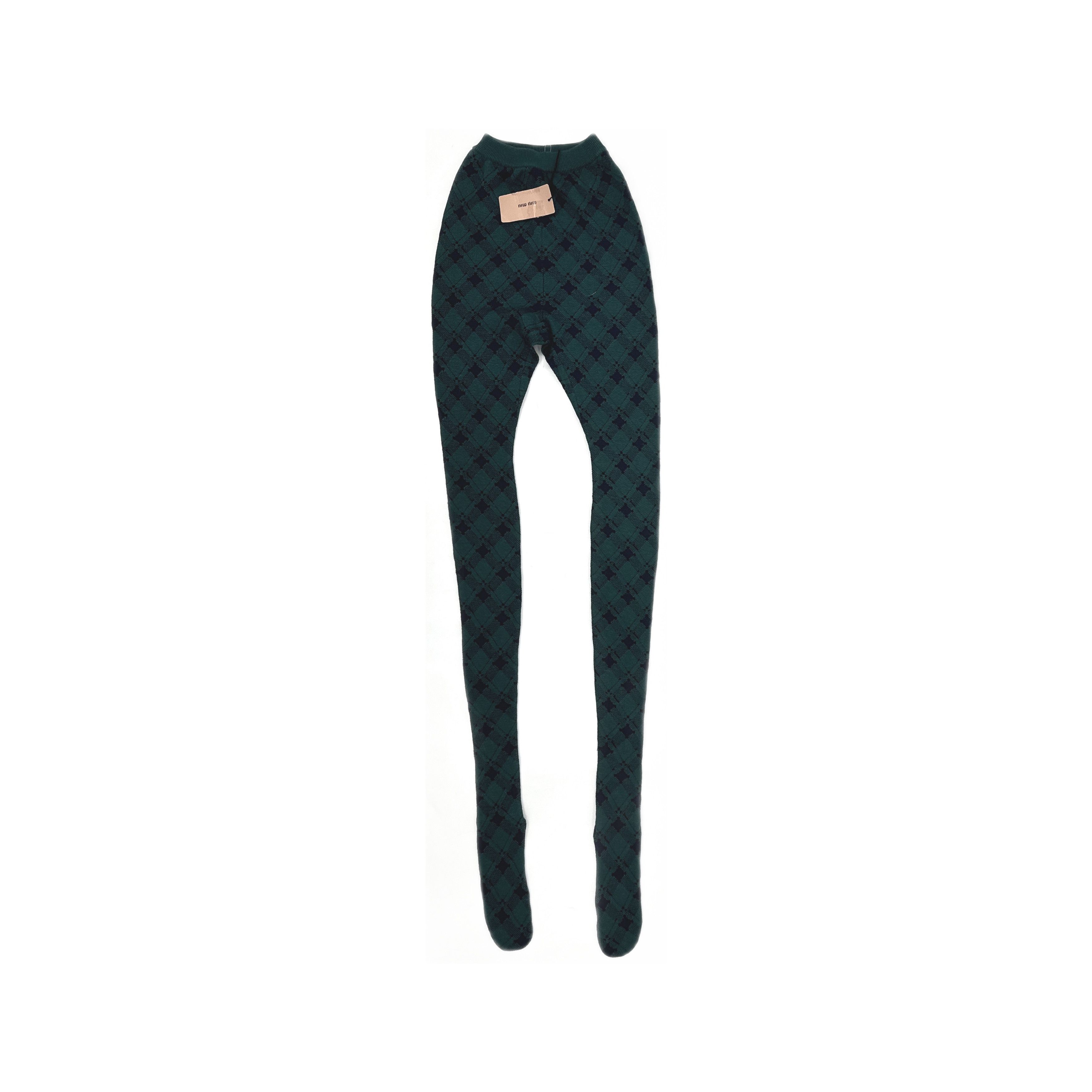 Miu Miu Miu Miu Jacquard Tights Size I Size ONE SIZE - 1 Thumbnail