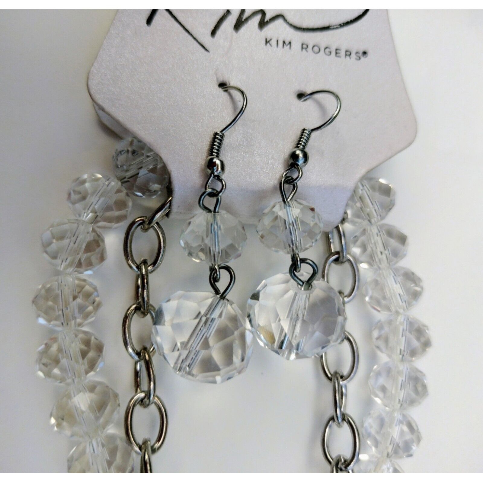 Other Kim Rogers Set Clear Beads Necklace Earrings Bracelet Transp Size ONE SIZE - 7 Thumbnail