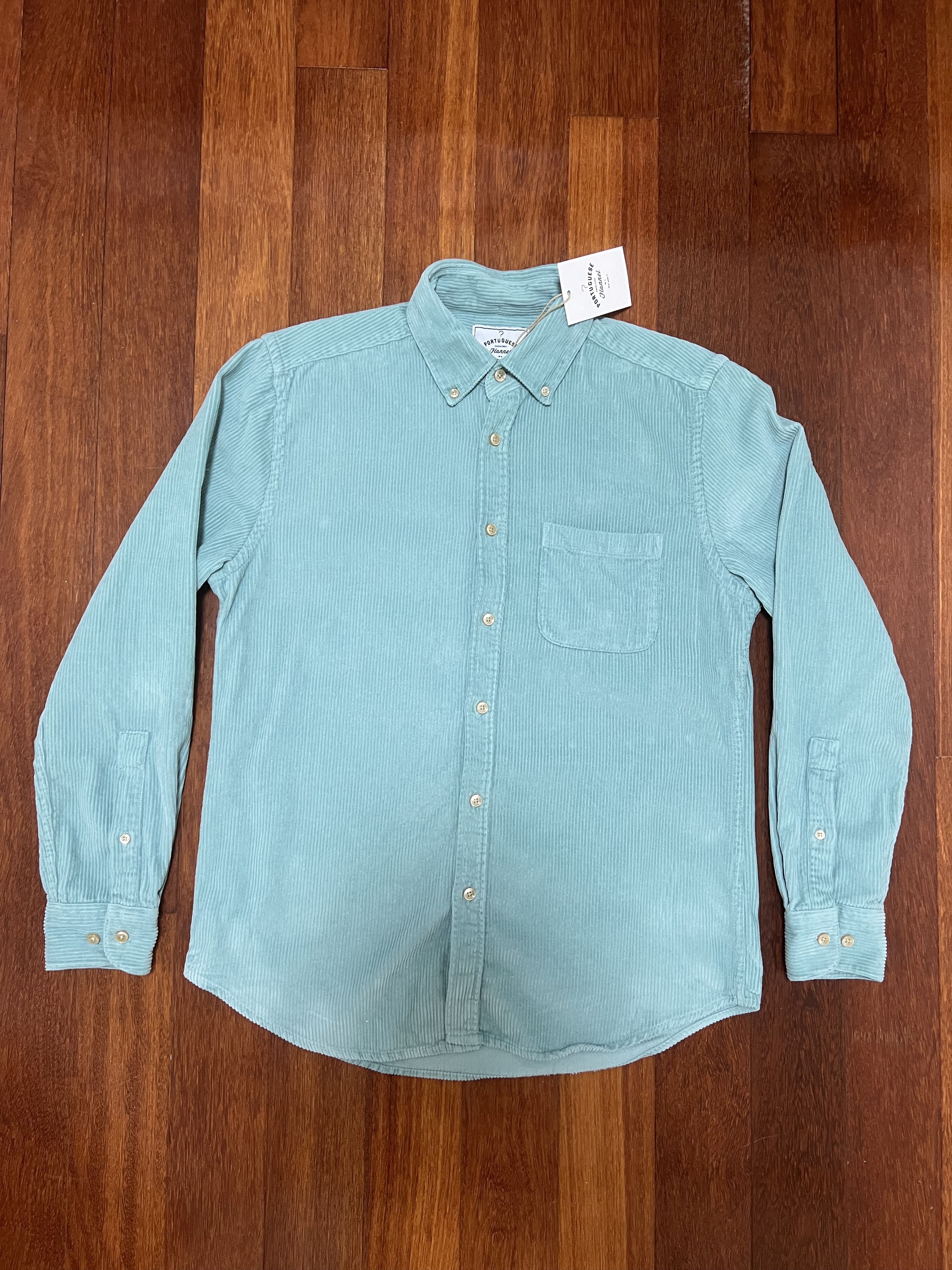 Portuguese Flannel 💚 Portuguese Flannel Lobo Shirt Turquoise Medium NEW Size US M / EU 48-50 / 2 - 5 Thumbnail